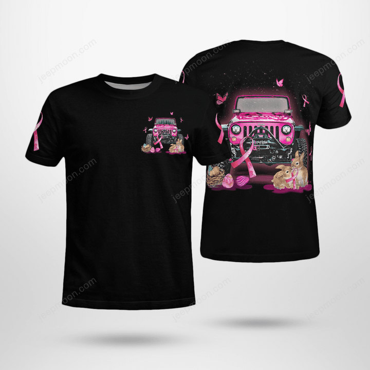 Rabbit Easter and Breast Cancer Jeep T-Shirt