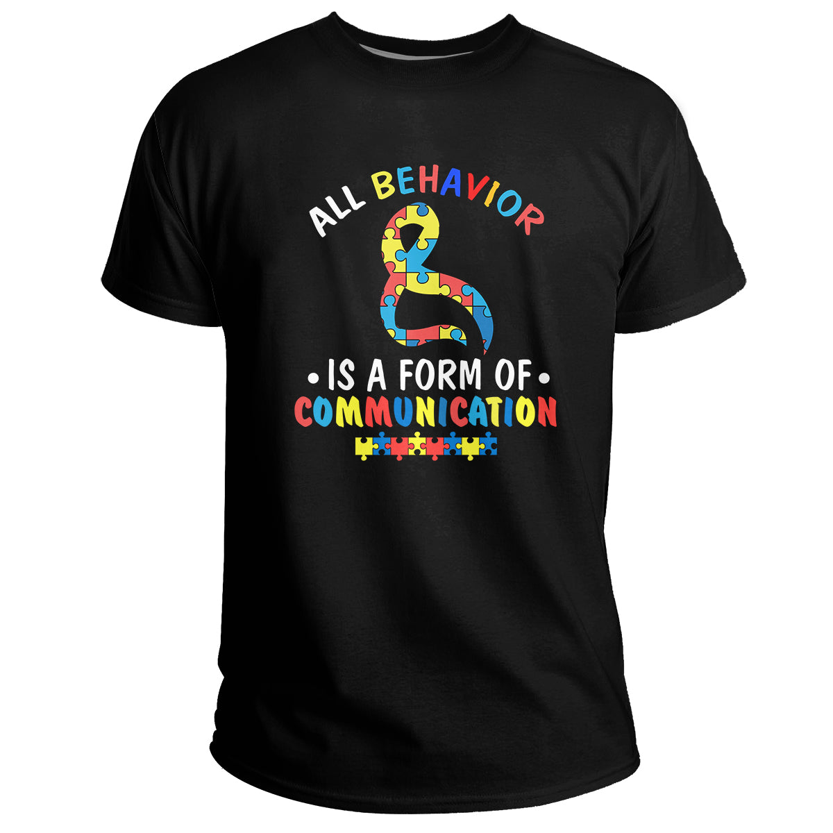 all-behavior-is-a-form-of-communication-autism-ribbon-awareness-t-shirt