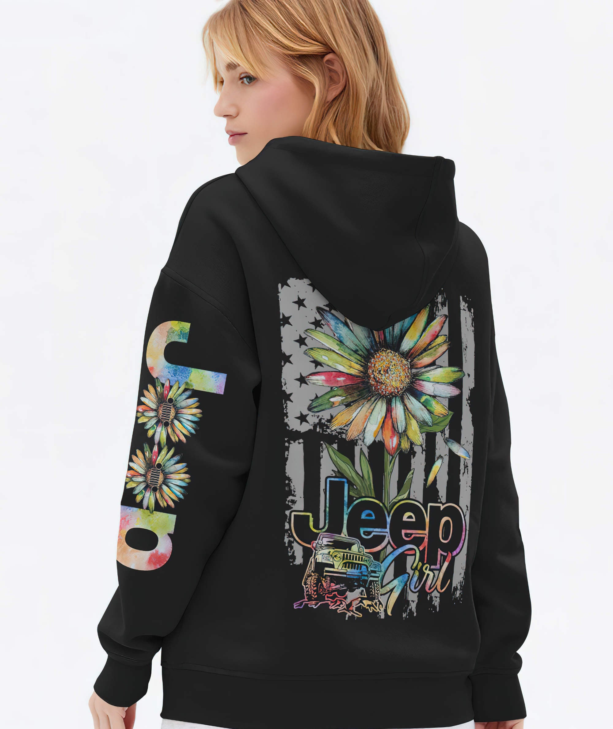 jeep-girl-daisy-painting-flag-hoodie