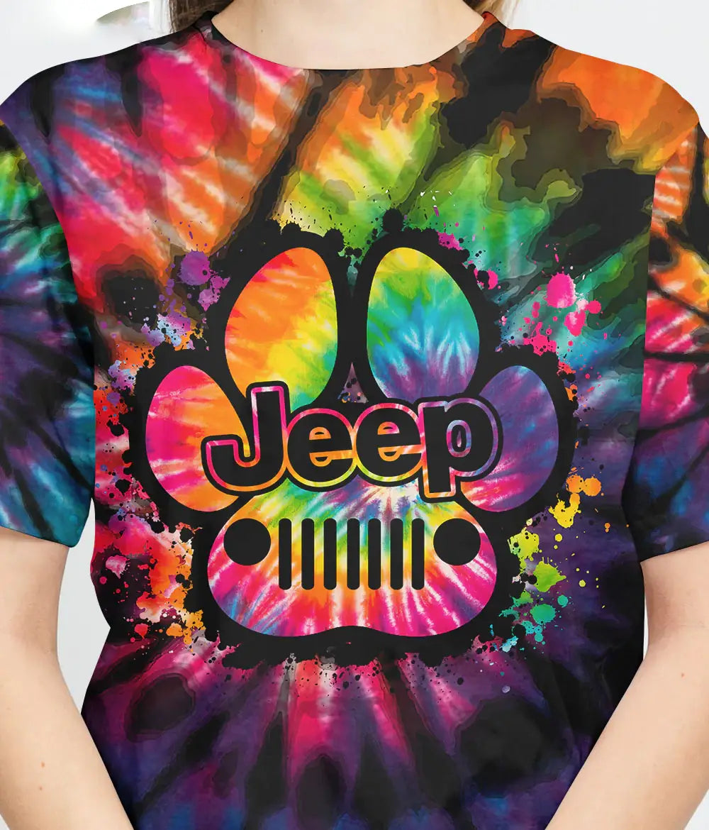 jeep-dog-paw-colorful-tie-dye-t-shirt