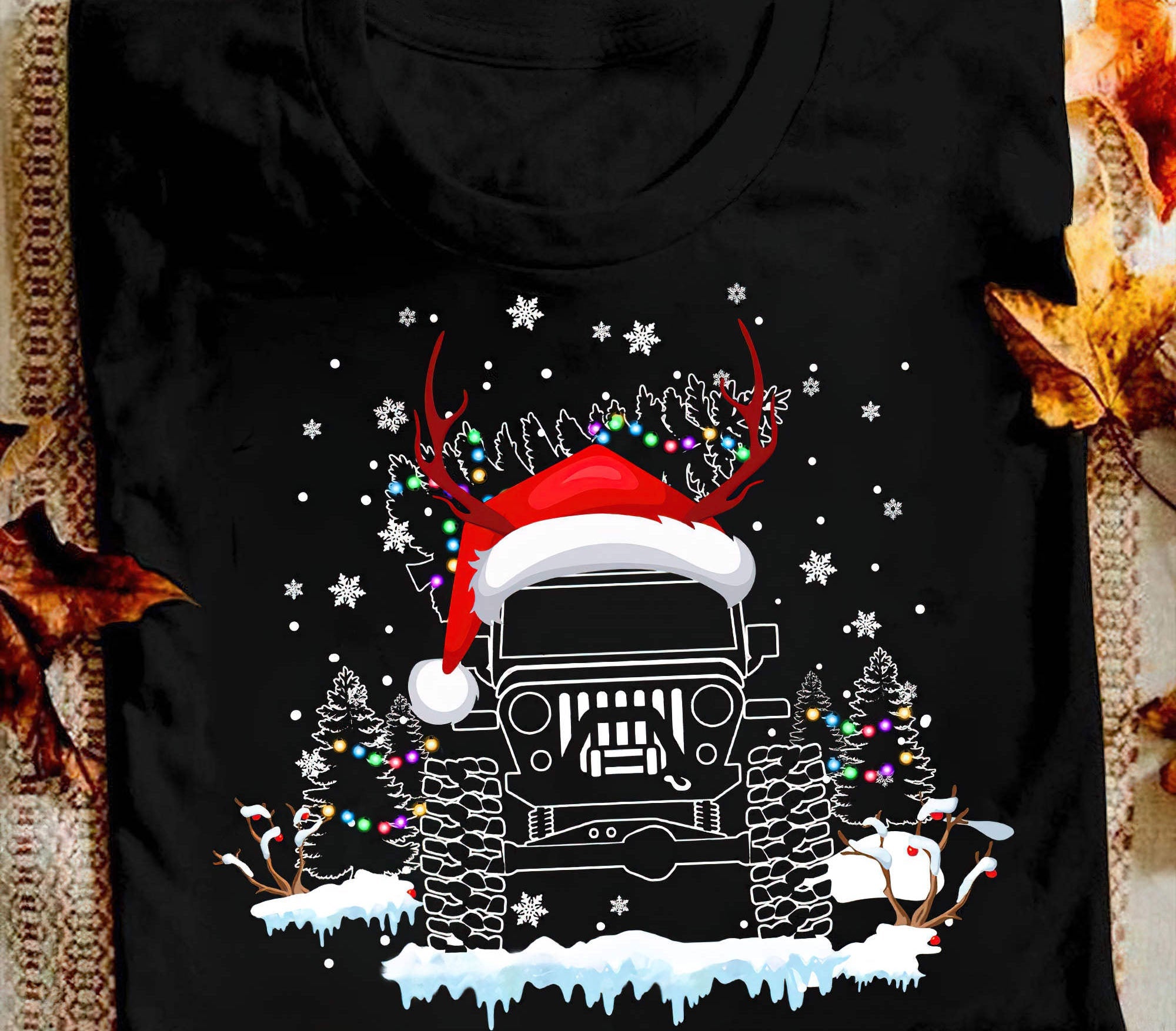 jeep-christmas-with-snow-1-sided-t-shirt