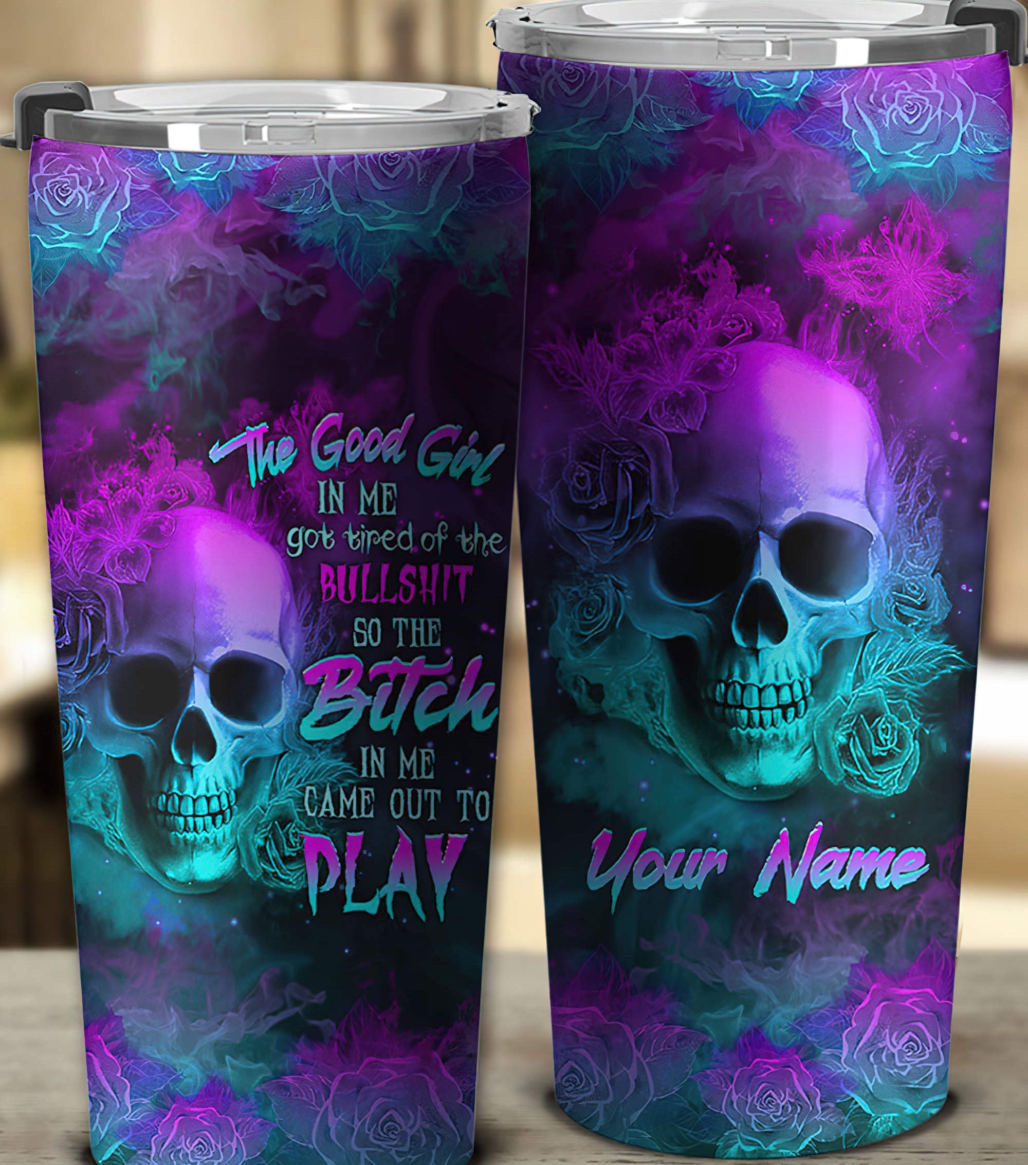 personalized-the-good-girl-in-me-got-tired-fire-skull-tumbler