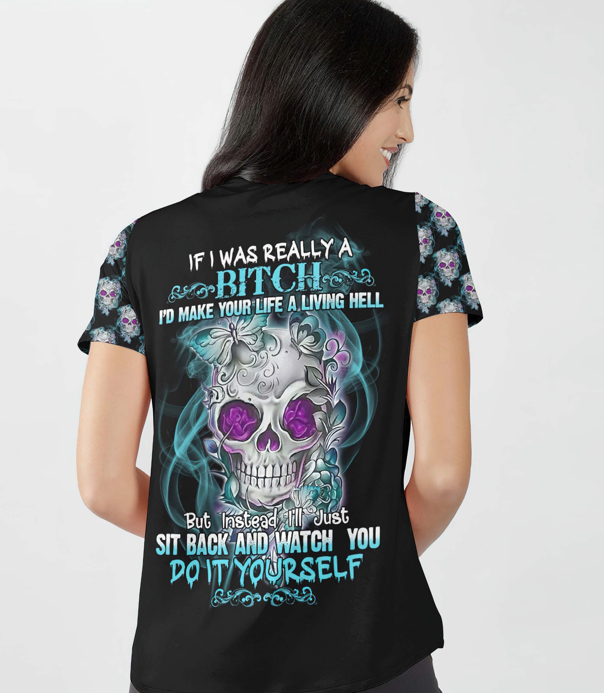 if-i-was-really-a-b-skull-rose-all-over-print-women-v-neck-t-shirt