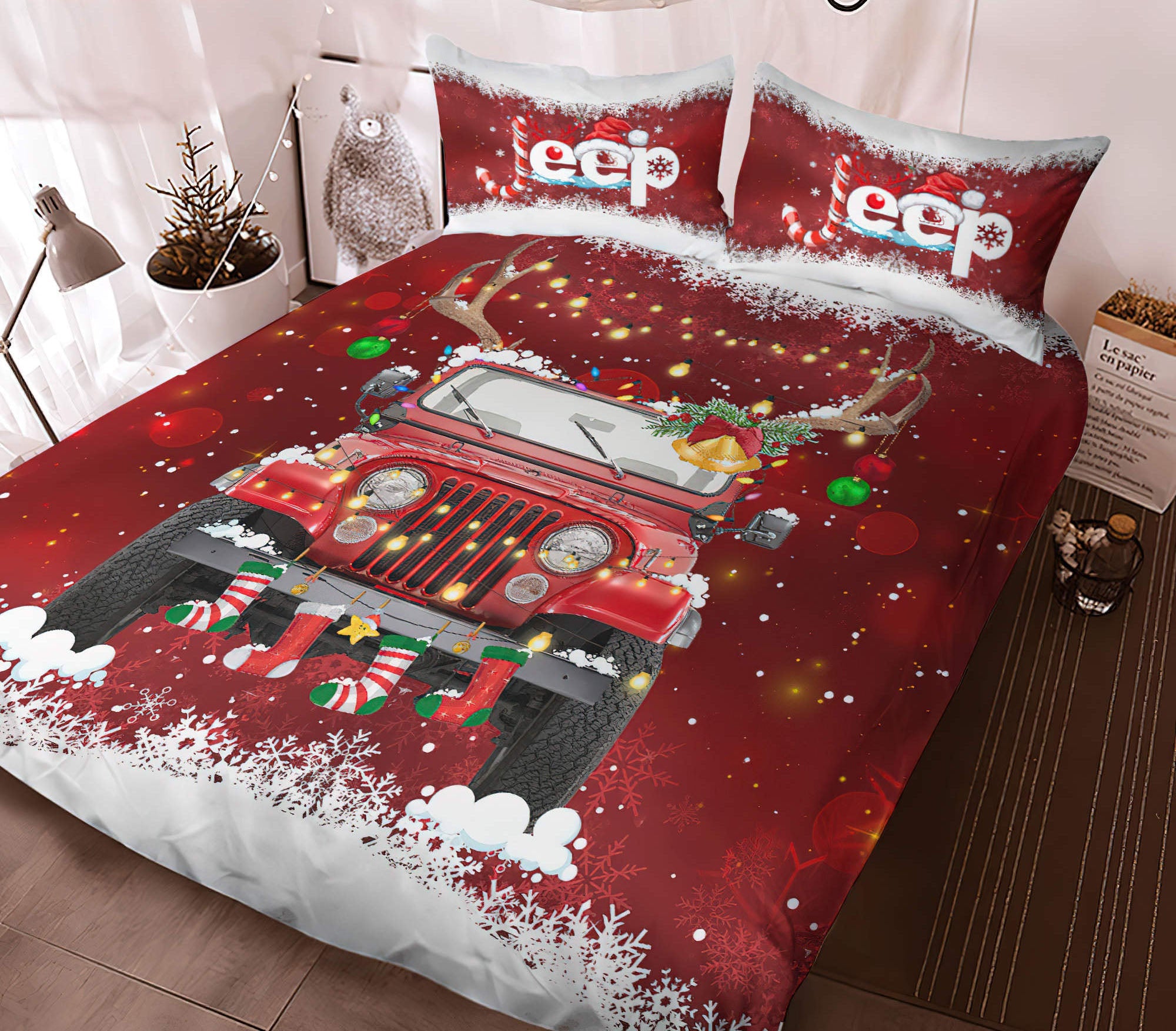 jeep-christmas-new-bedding-set