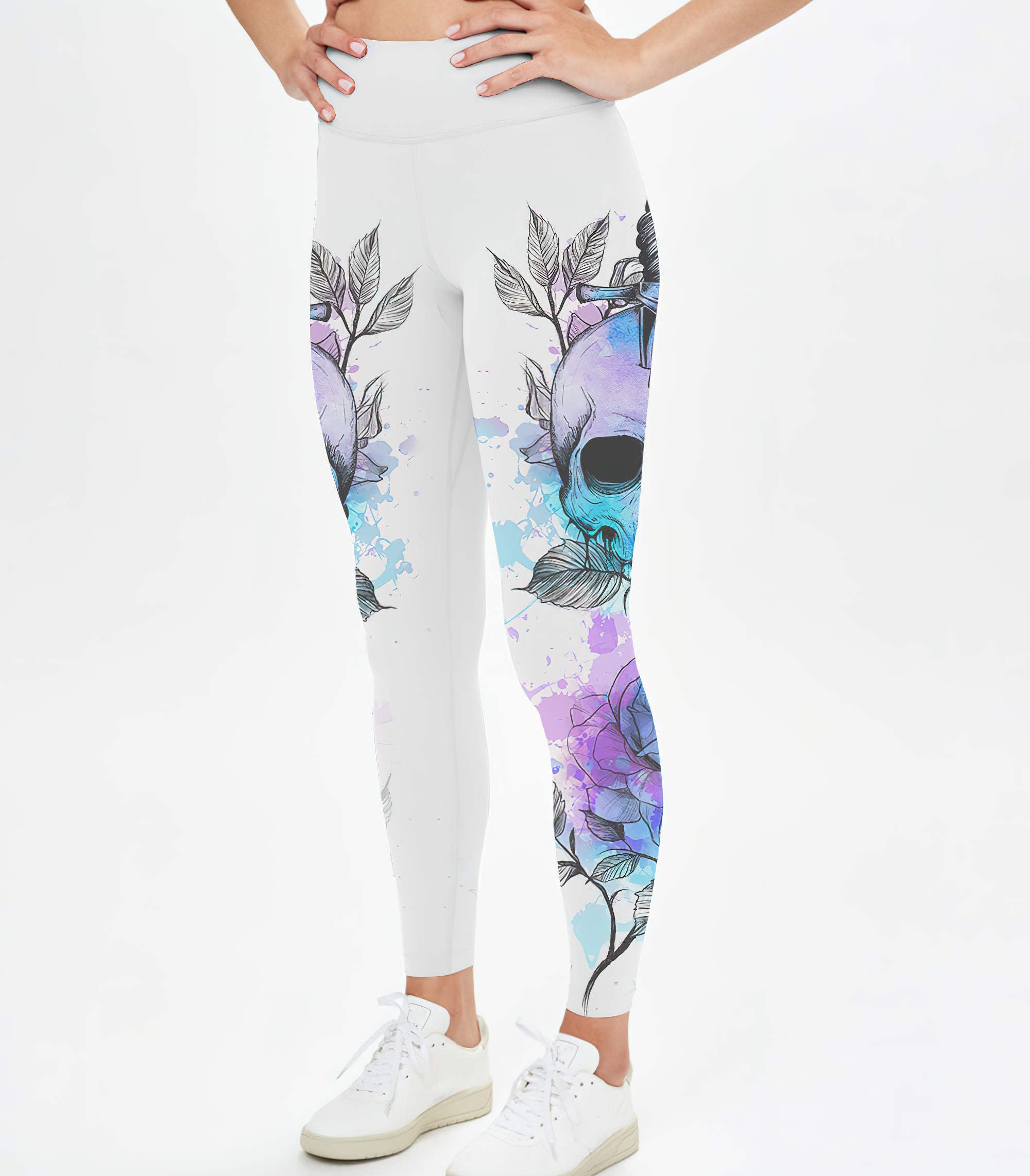 if-i-was-really-a-b-messy-bun-skull-all-over-print-leggings