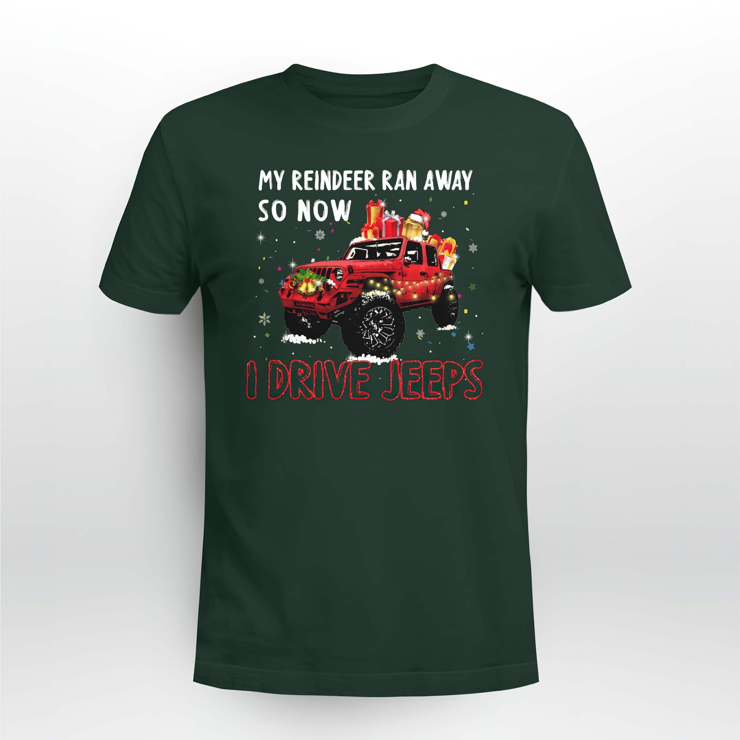 run-away-jeep-christmas-t-shirt