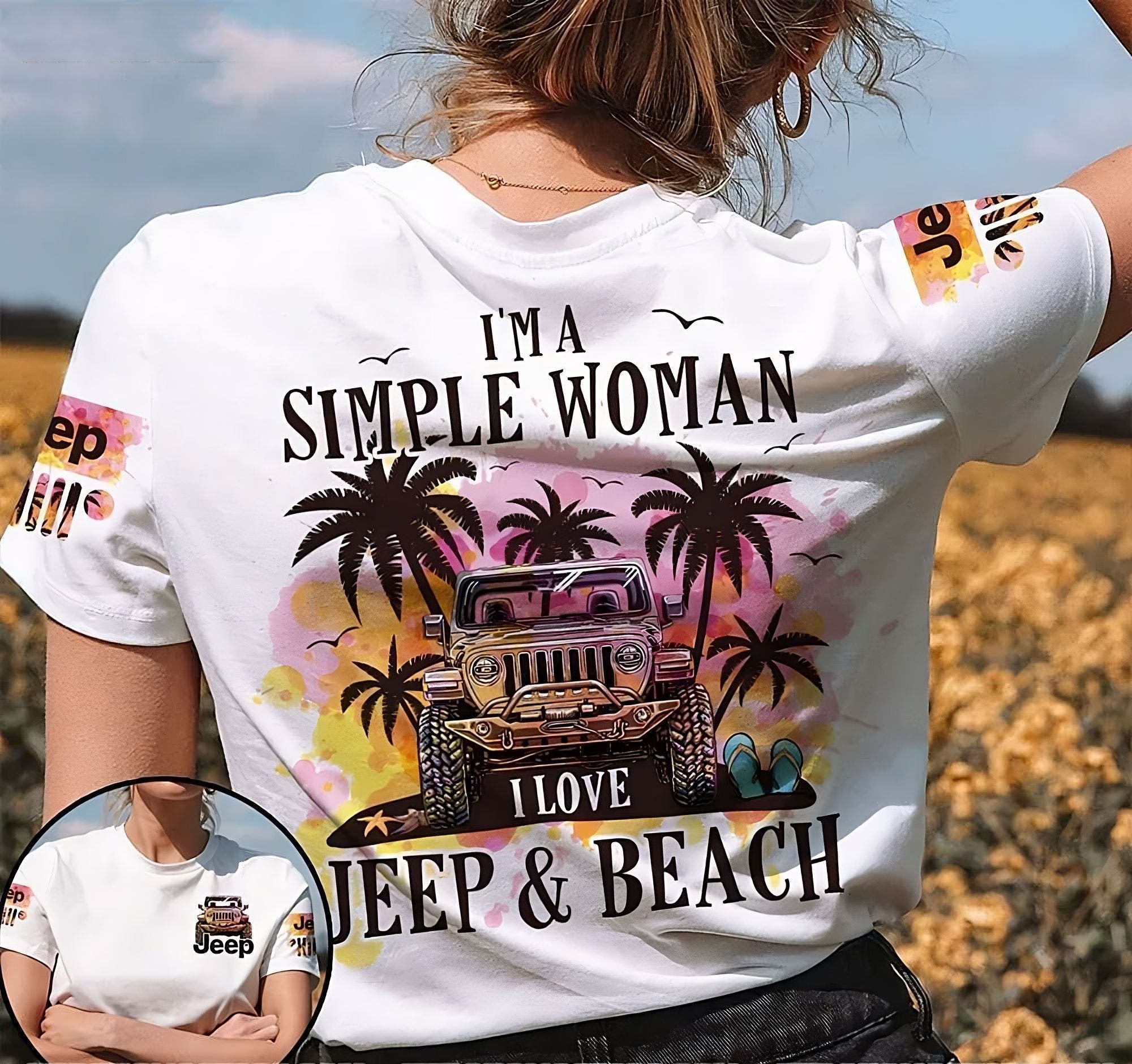 im-a-simple-woman-i-love-jeep-and-beach-all-over-print-brown-t-shirt