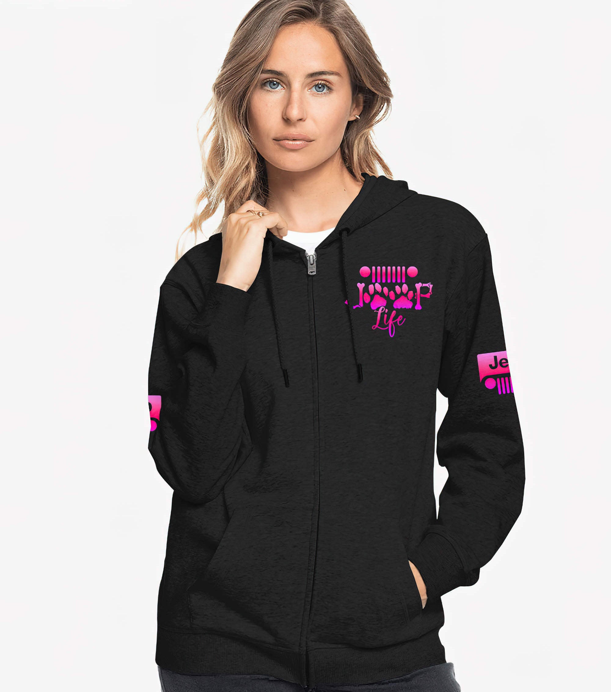 jeep-and-dogs-make-me-happy-pink-flag-hoodie