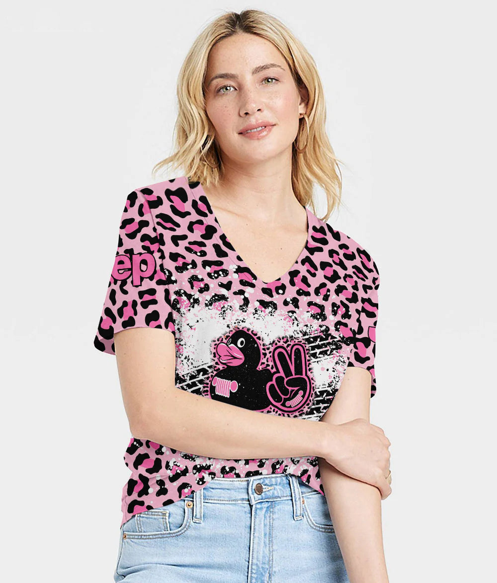 aint-nothing-but-a-jeep-thang-pink-leopard-women-v-neck-t-shirt