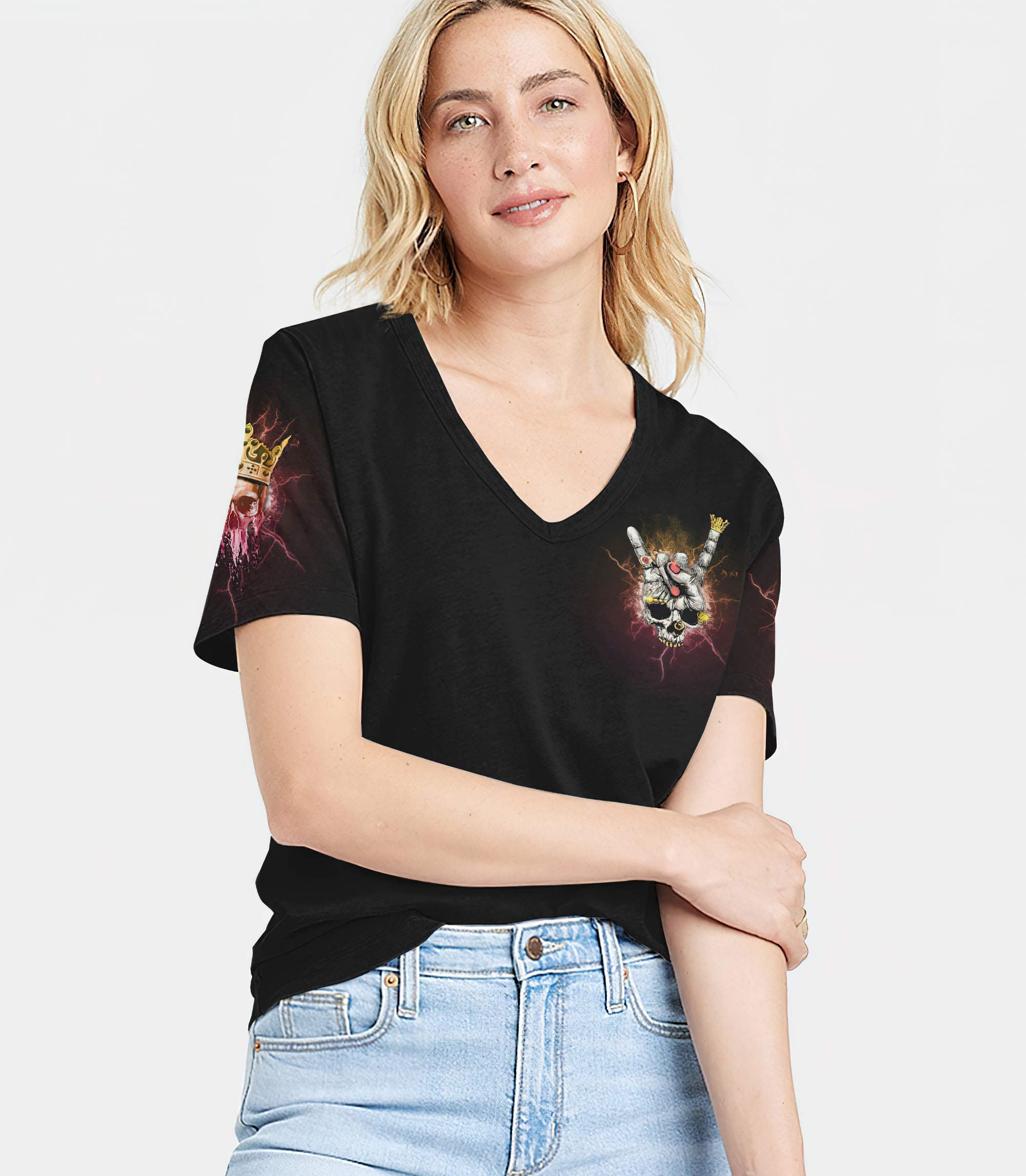 throne-in-hell-skull-all-over-print-women-v-neck-t-shirt