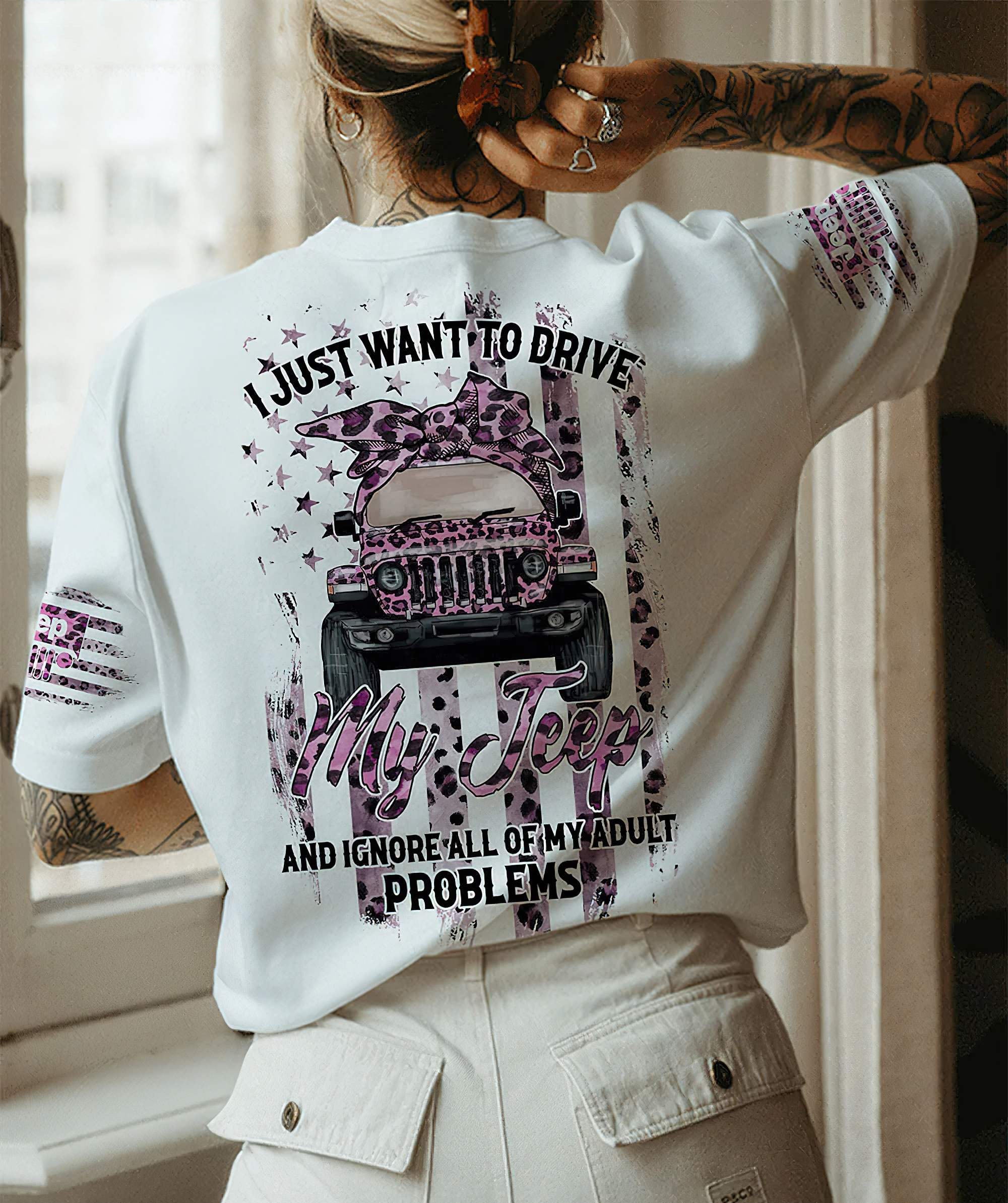 i-just-want-to-drive-my-jeep-leopard-flag-t-shirt