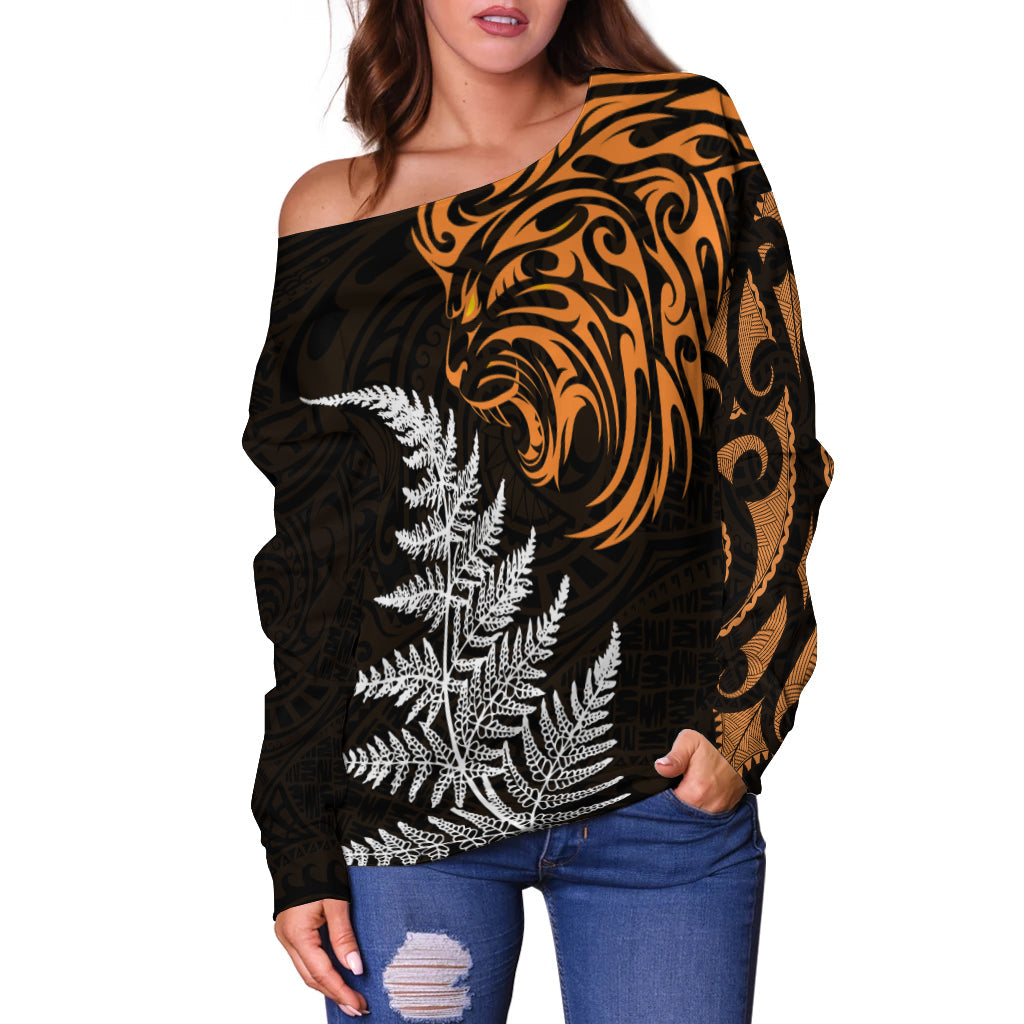 custom-personalised-leo-zodiac-style-maori-off-shoulder-sweater-orange-lion-lt13