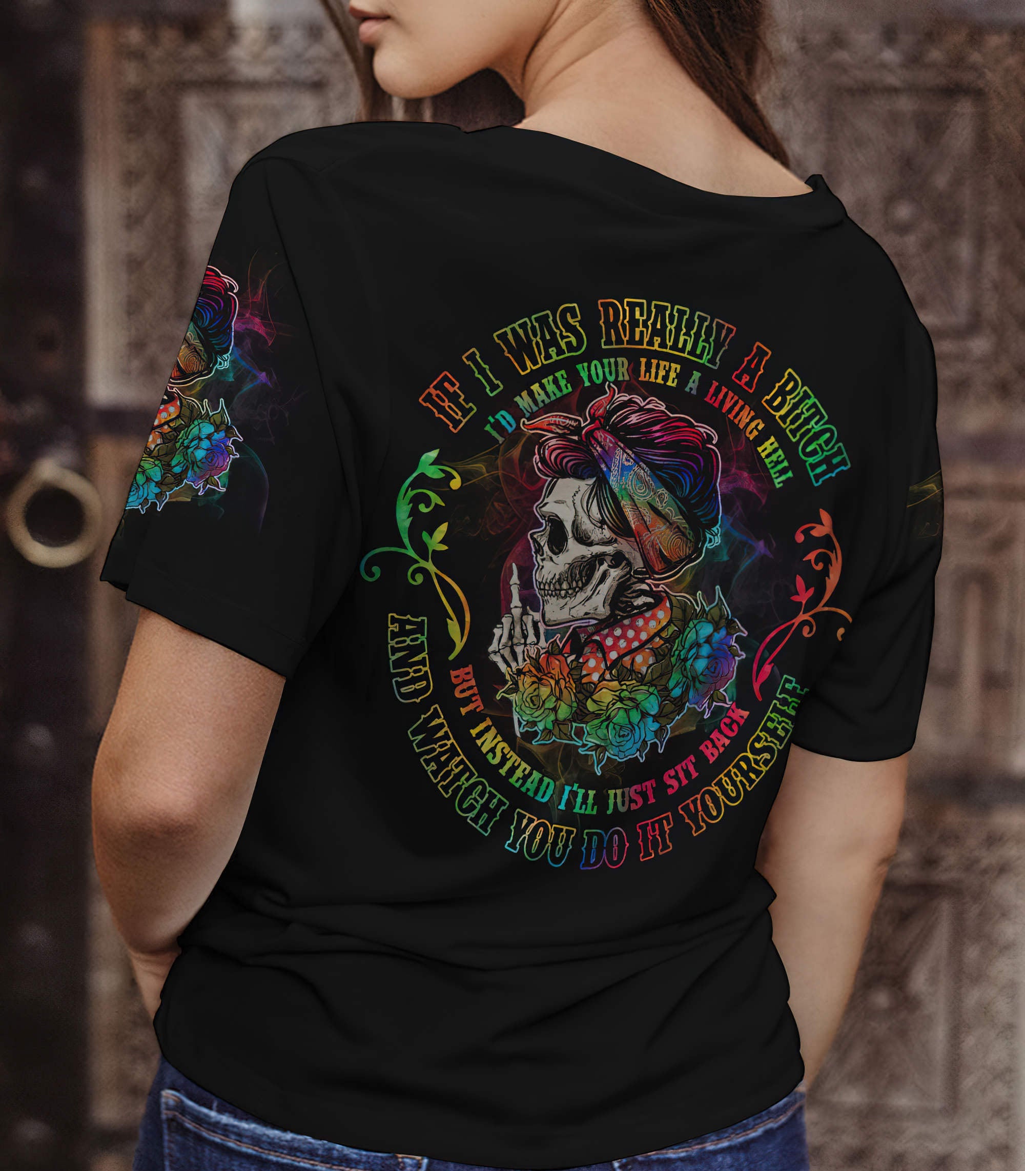 the-good-girl-in-me-3-skulls-rose-vintage-all-over-print-women-v-neck-t-shirt