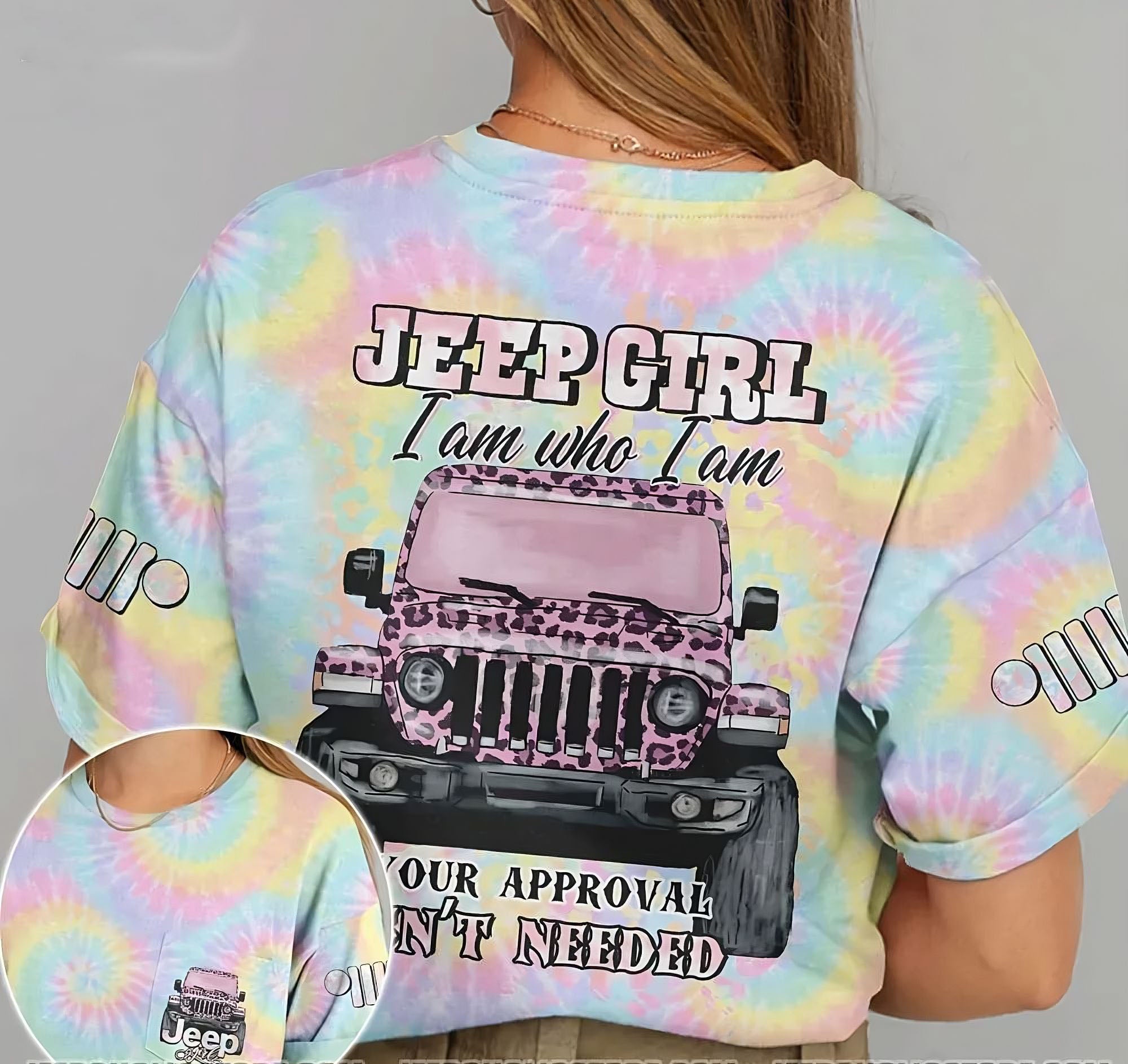 jeep-girl-i-am-who-i-am-all-over-print-pink-t-shirt