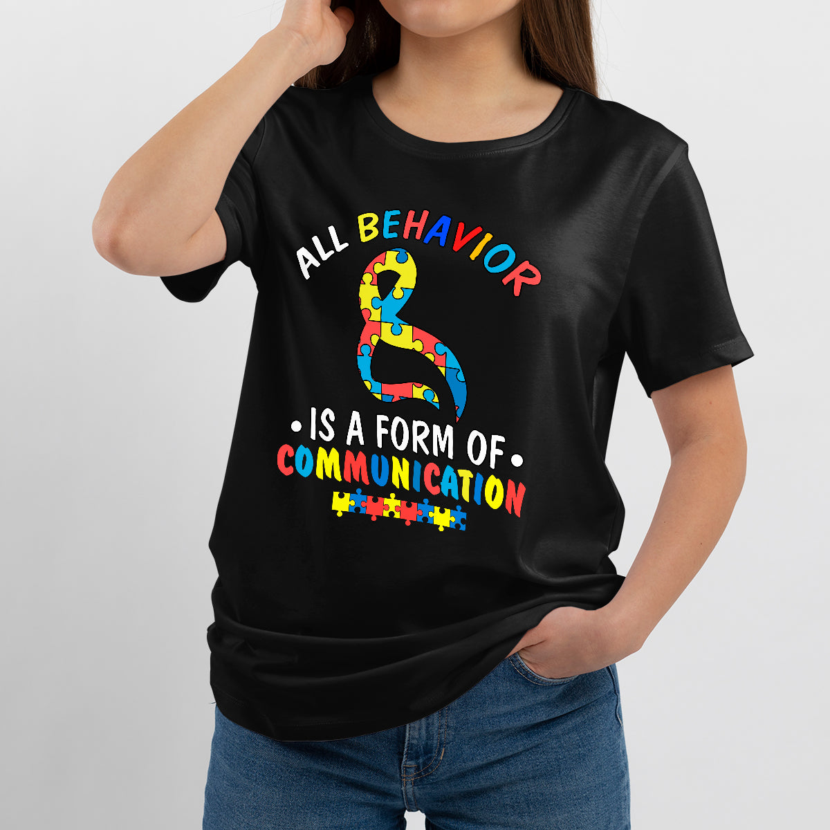 all-behavior-is-a-form-of-communication-autism-ribbon-awareness-t-shirt