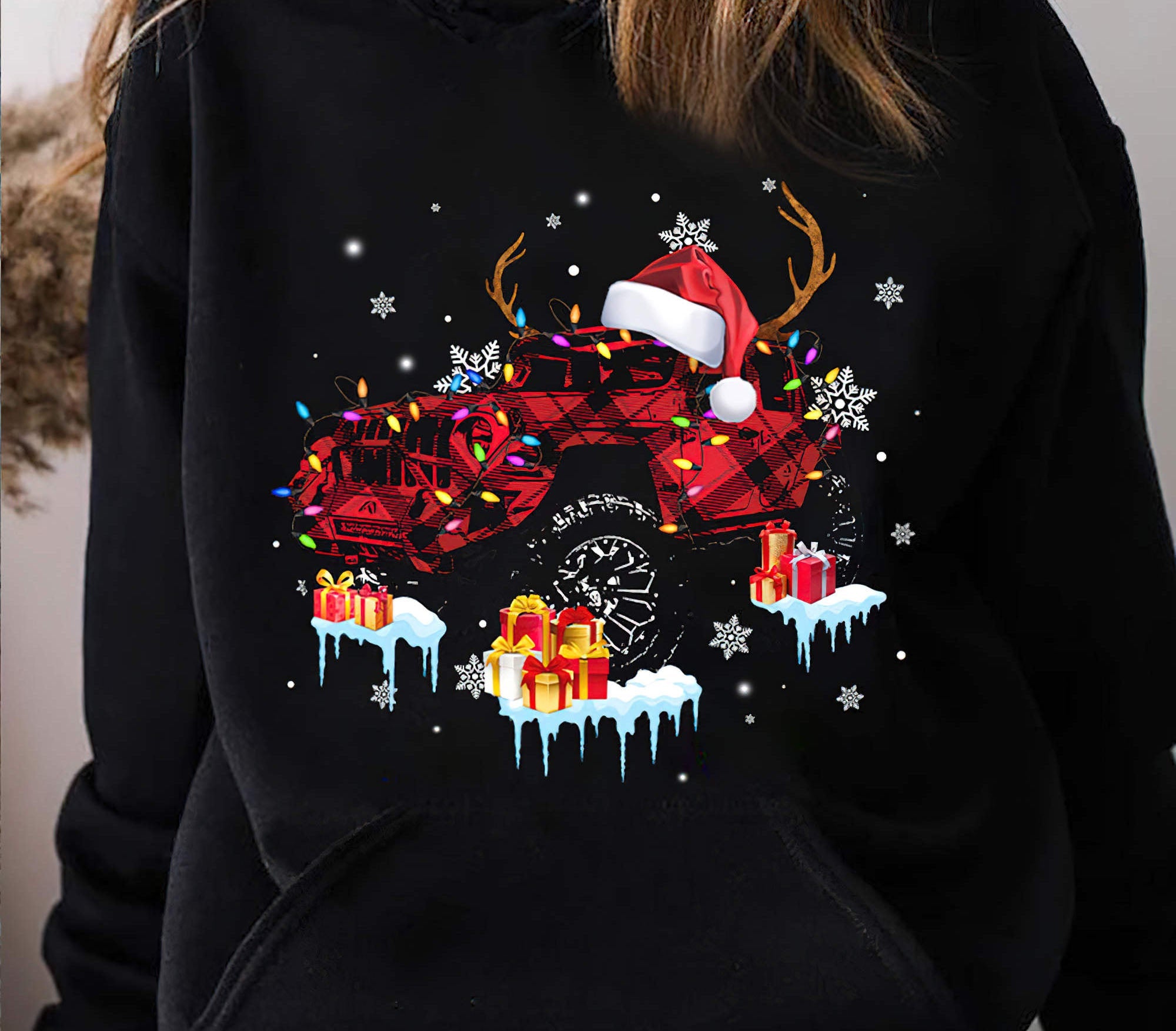 jeep-christmas-light-1-sided-hoodie