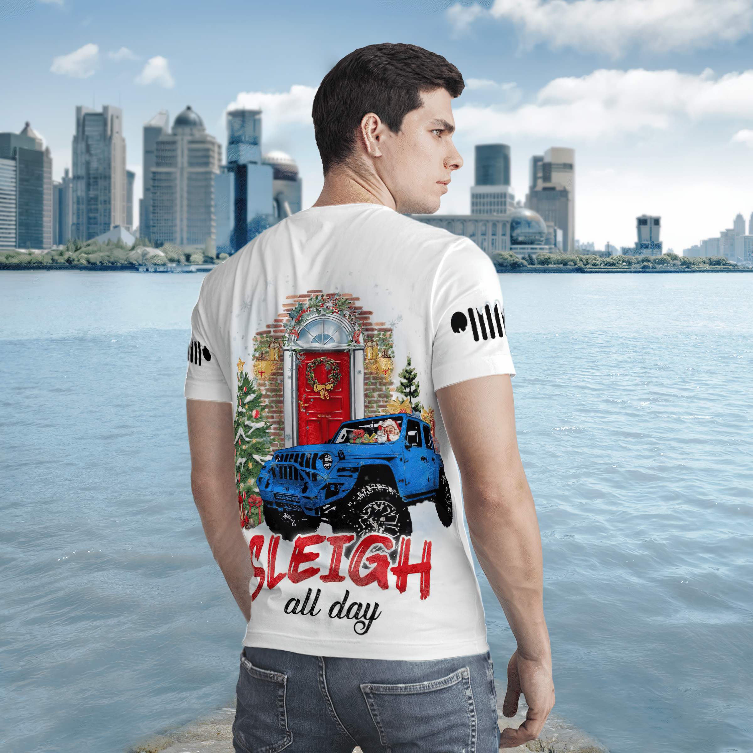 sleigh-jeep-christmas-1-t-shirt