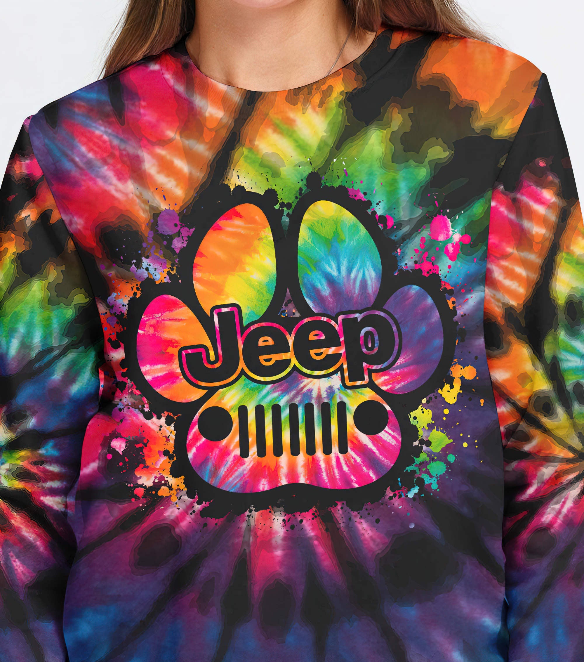 jeep-dog-paw-colorful-tie-dye-sweatshirt