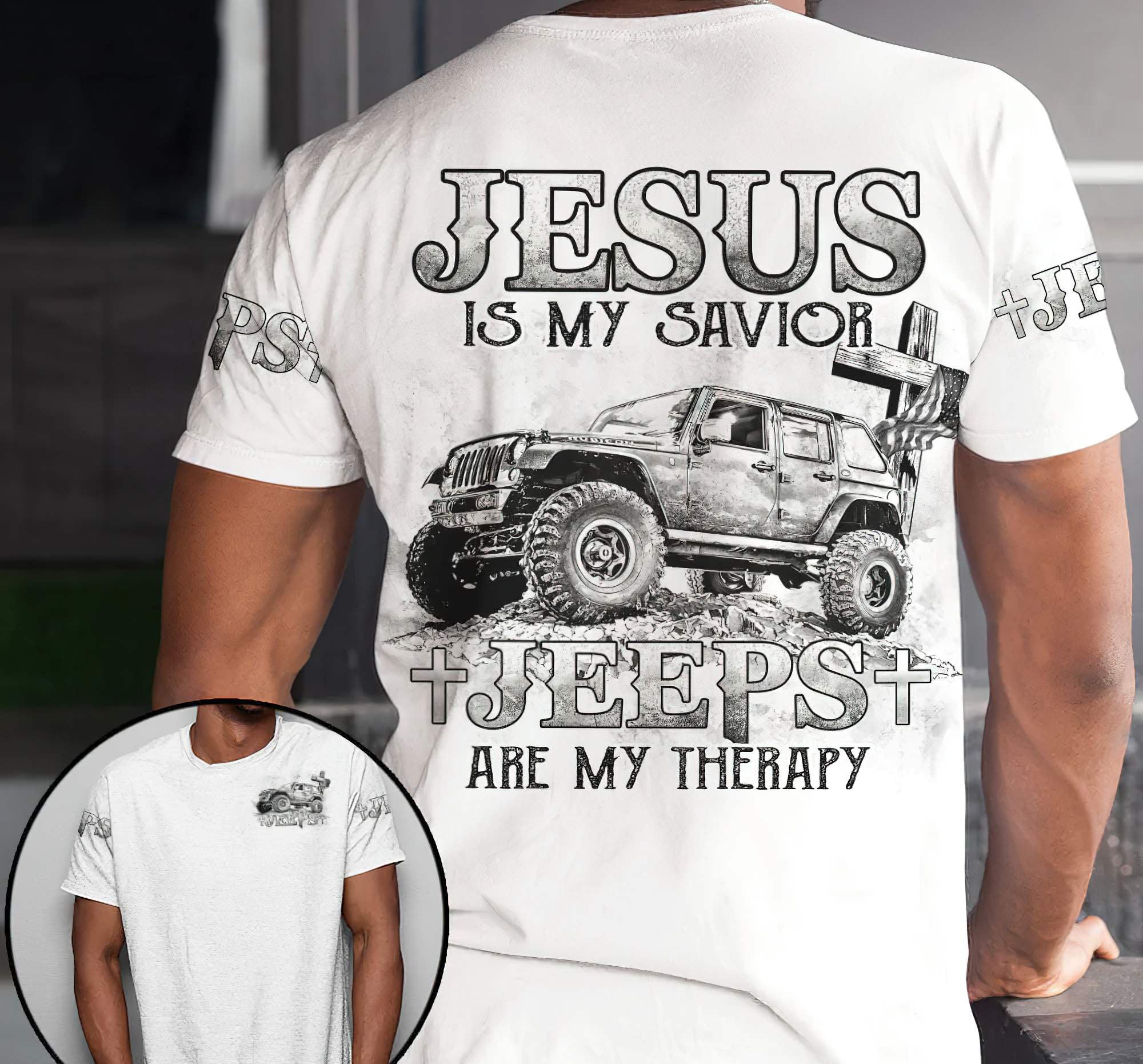 jesus-is-my-savior-jeeps-are-my-therapy-all-over-print-t-shirt