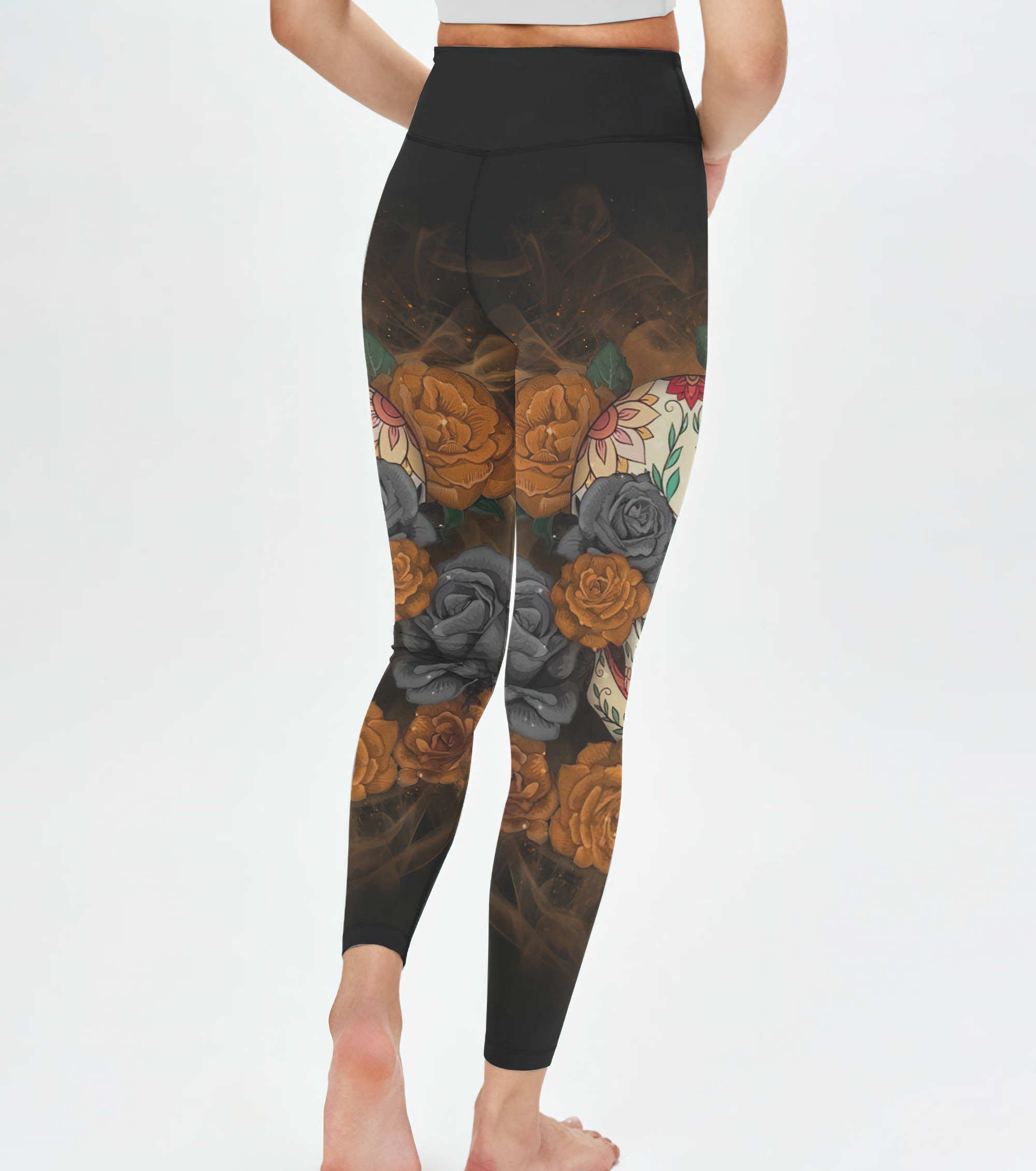 zero-fcks-given-flower-skull-all-over-print-leggings