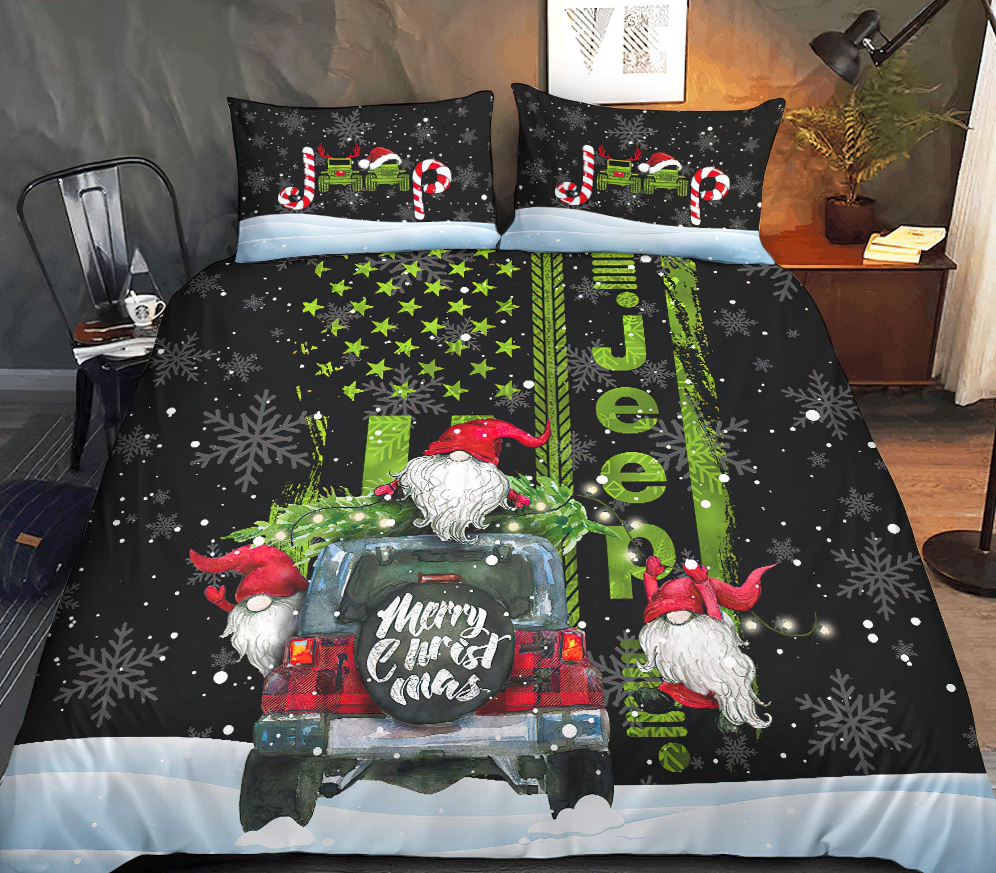 jeep-gn-xmas-flag-bedding-set