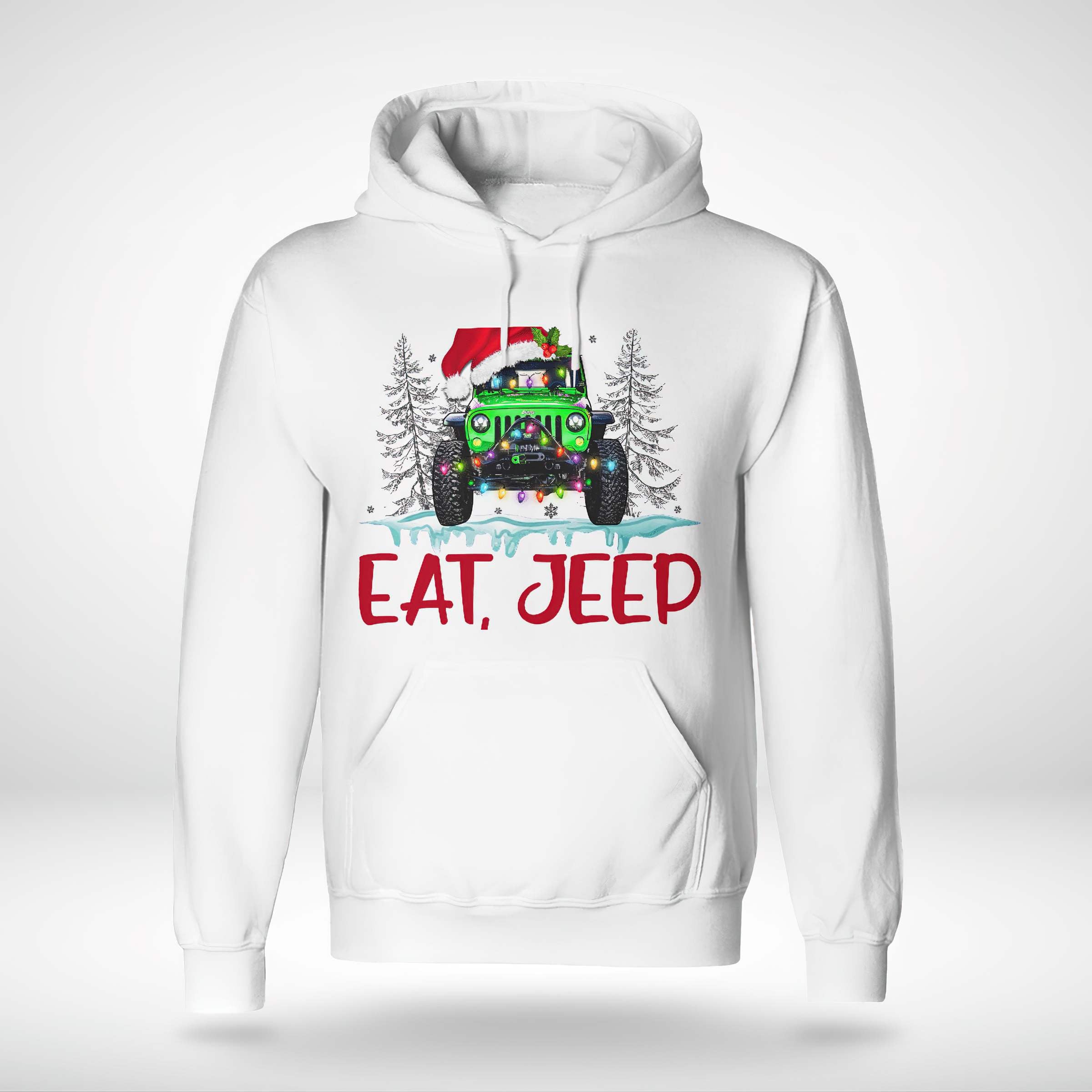 be-merey-white-jeep-christmas-hoodie