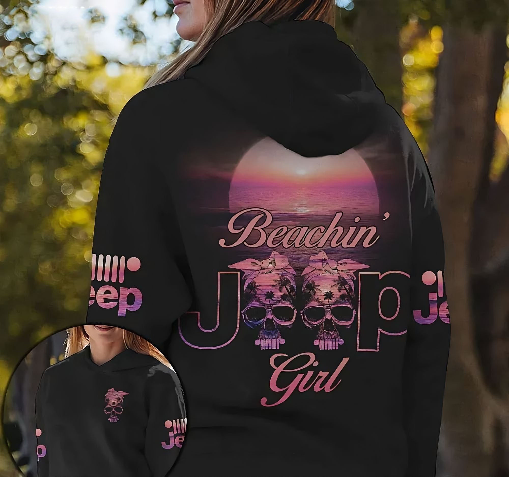 beachin-jeep-girl-skull-all-over-print-hoodie