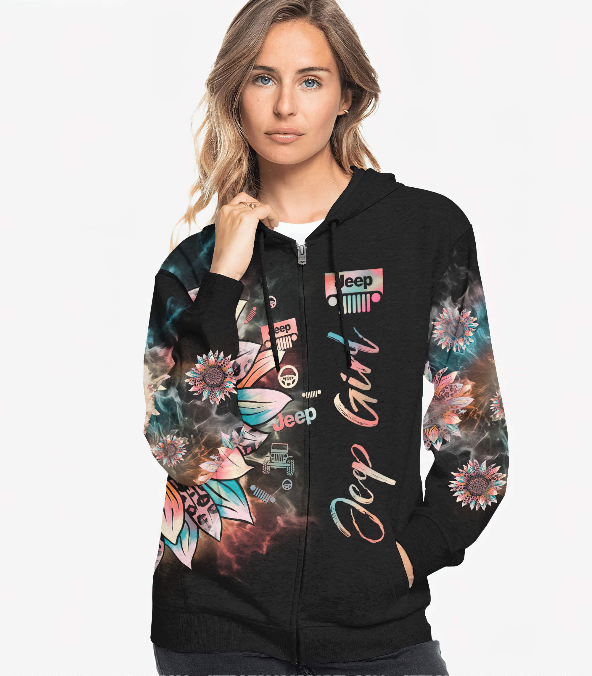 leopard-sunflower-jeep-girl-hoodie