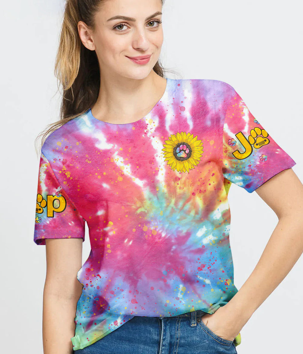 jeep-girl-sunflower-dog-tie-dye-t-shirt