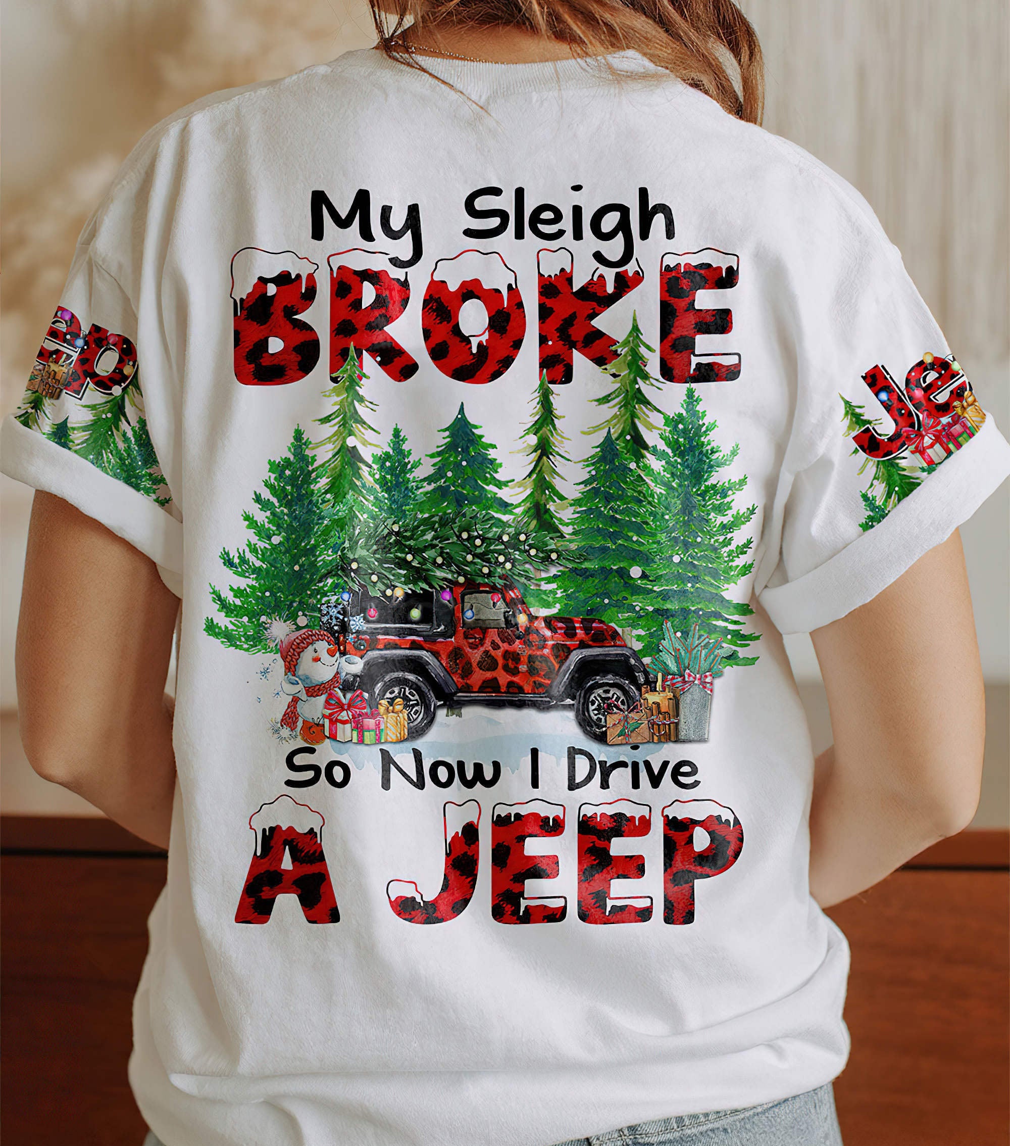 my-sleigh-broke-jeep-painting-leopard-t-shirt