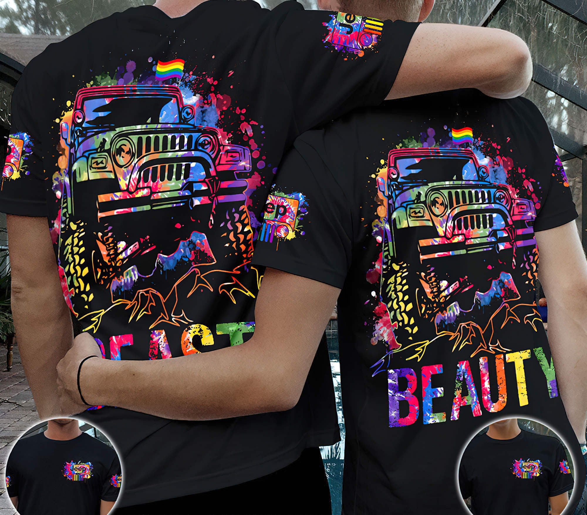 jeep-beast-beauty-rainbow-couple-t-shirt