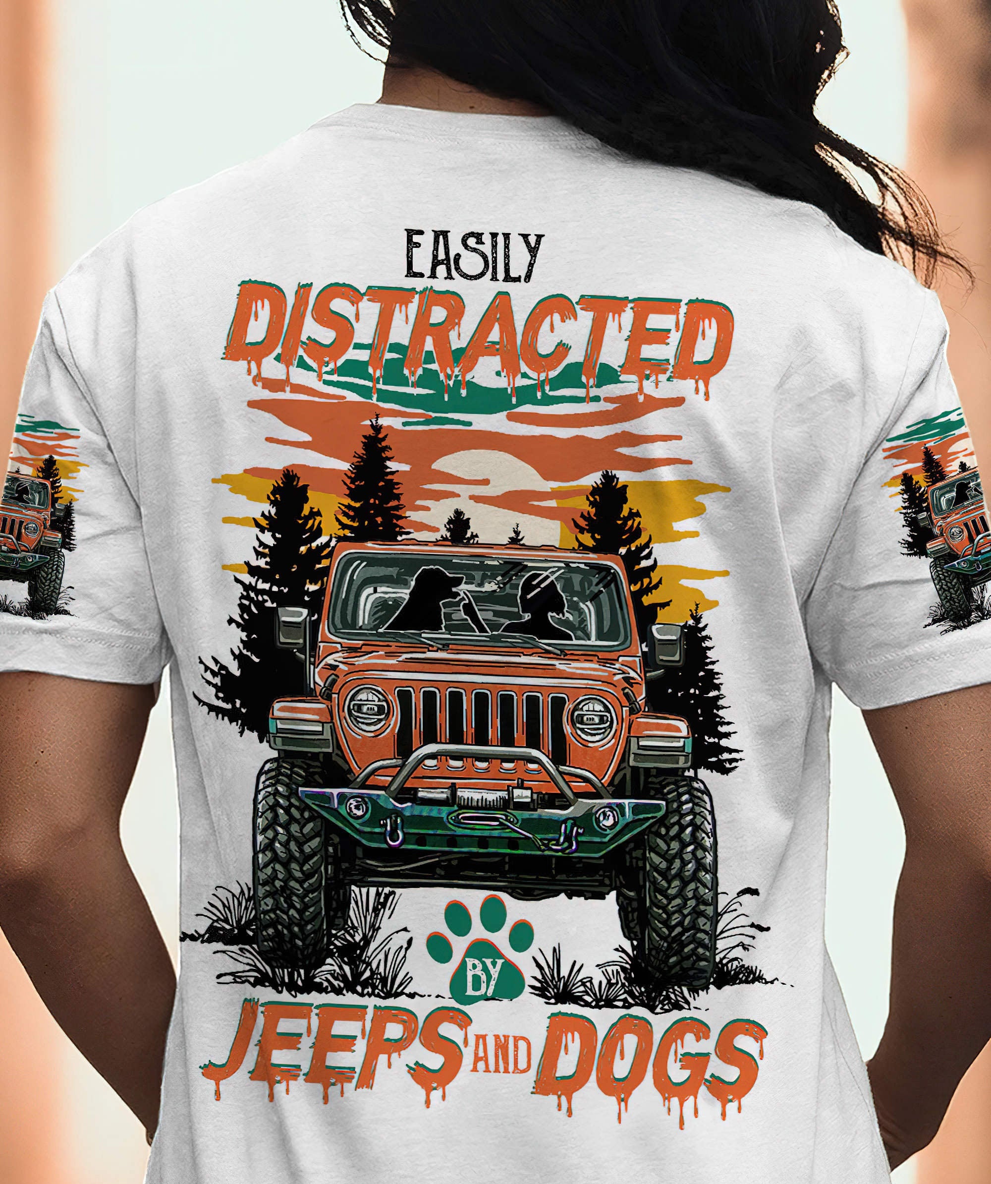 easily-distracted-by-jeeps-and-dogs-t-shirt