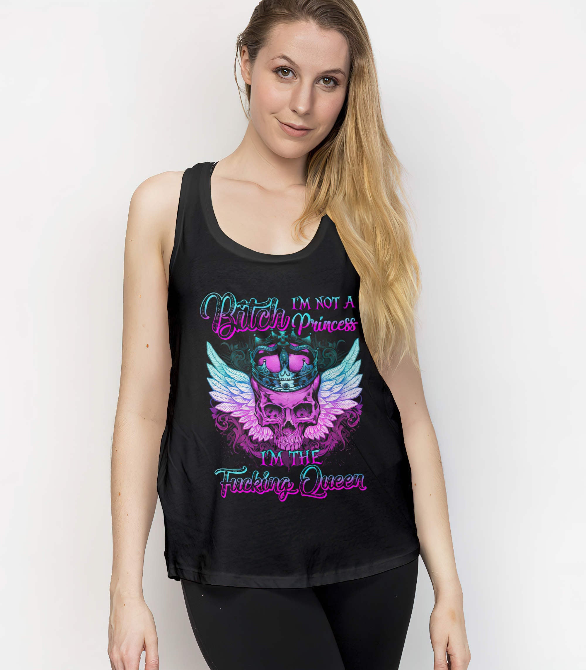 im-fking-queen-skull-wings-all-over-print-tank-top