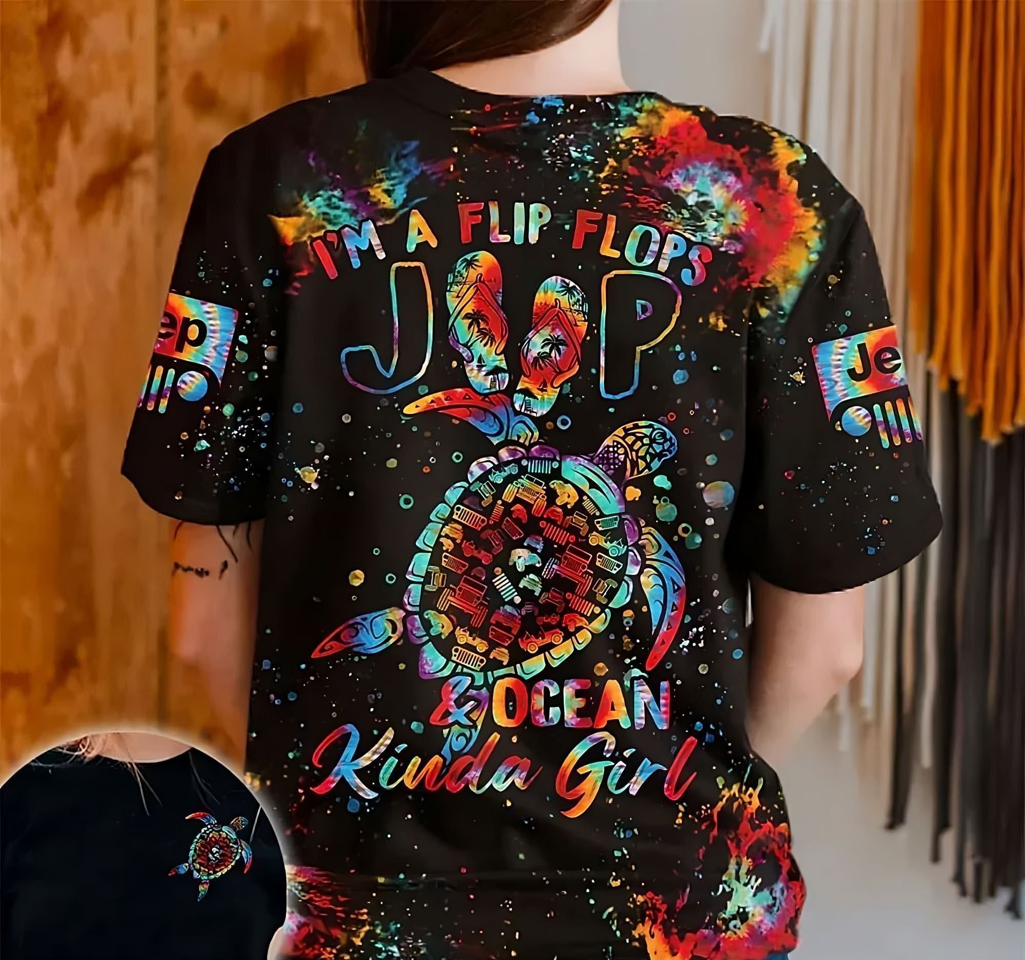 im-a-flip-flops-jeep-and-ocean-kinda-girl-turtle-all-over-print-t-shirt