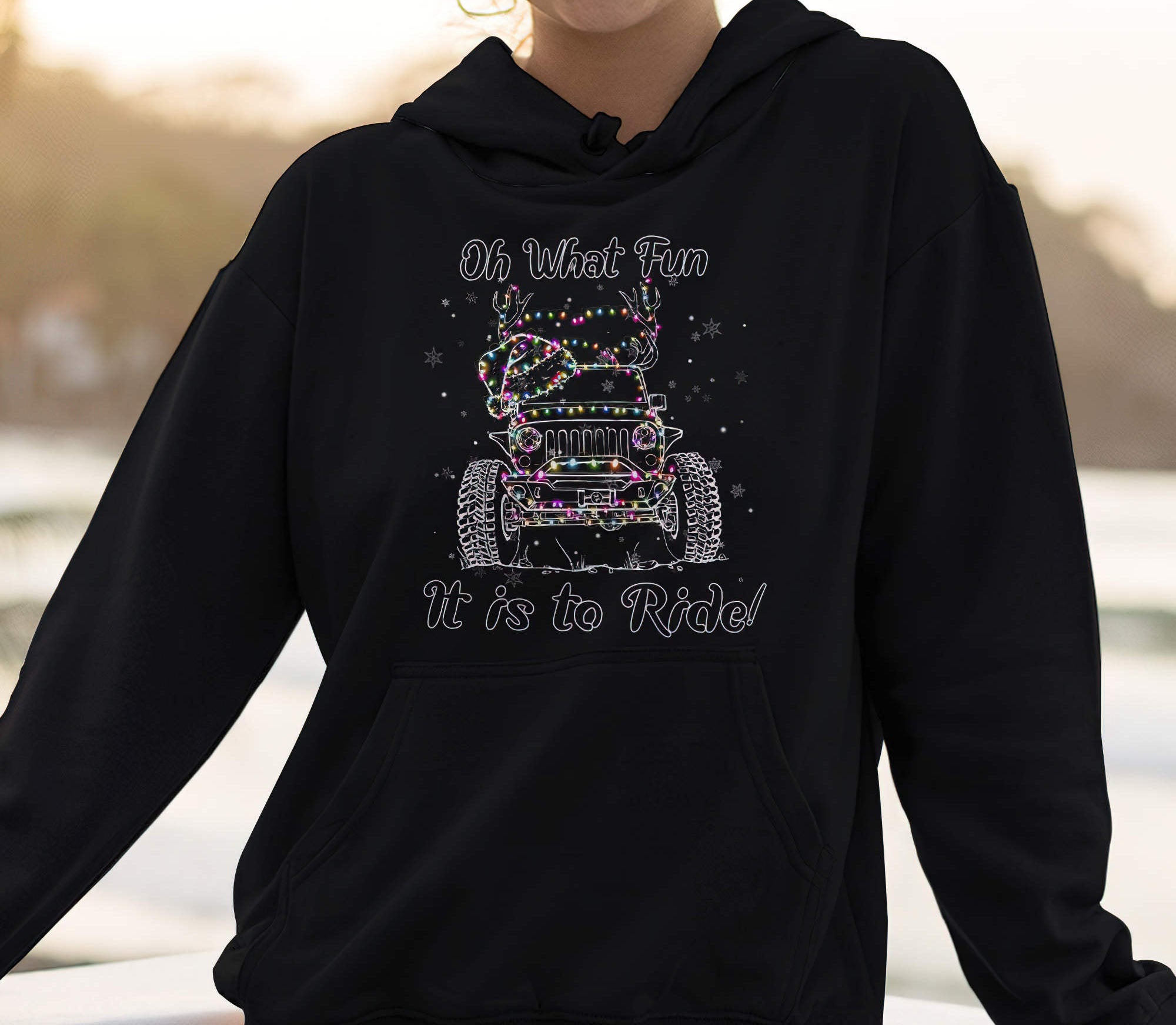 oh-what-fun-jeep-lights-1-sided-hoodie