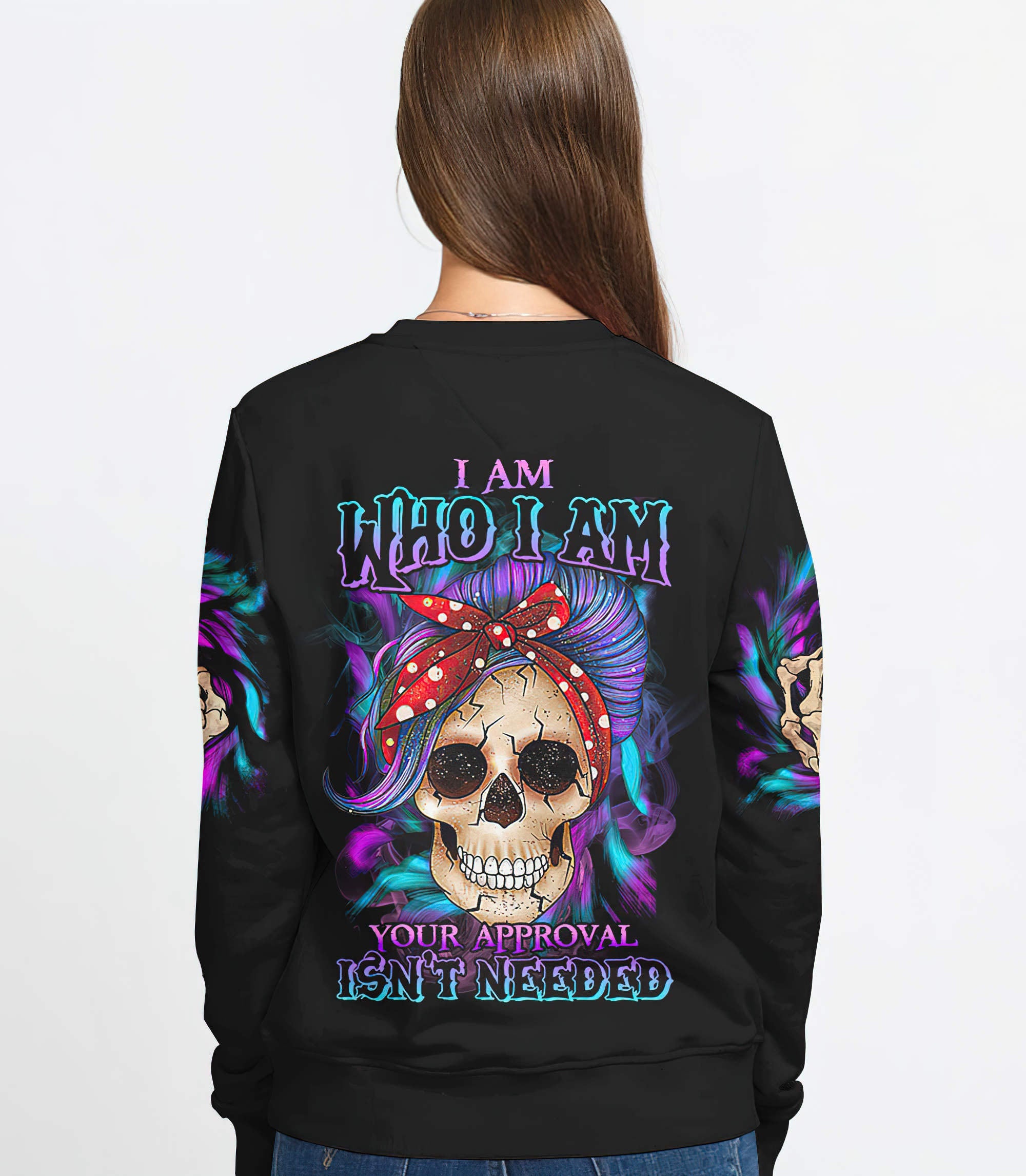 i-am-who-i-am-skull-messy-bun-all-over-print-sweatshirt