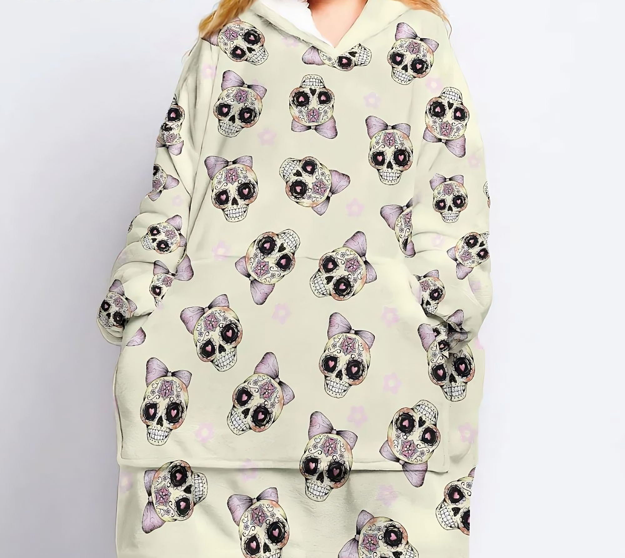 sugar-skull-cute-sherpa-blanket-hoodie-wearable-blanket-hoodie