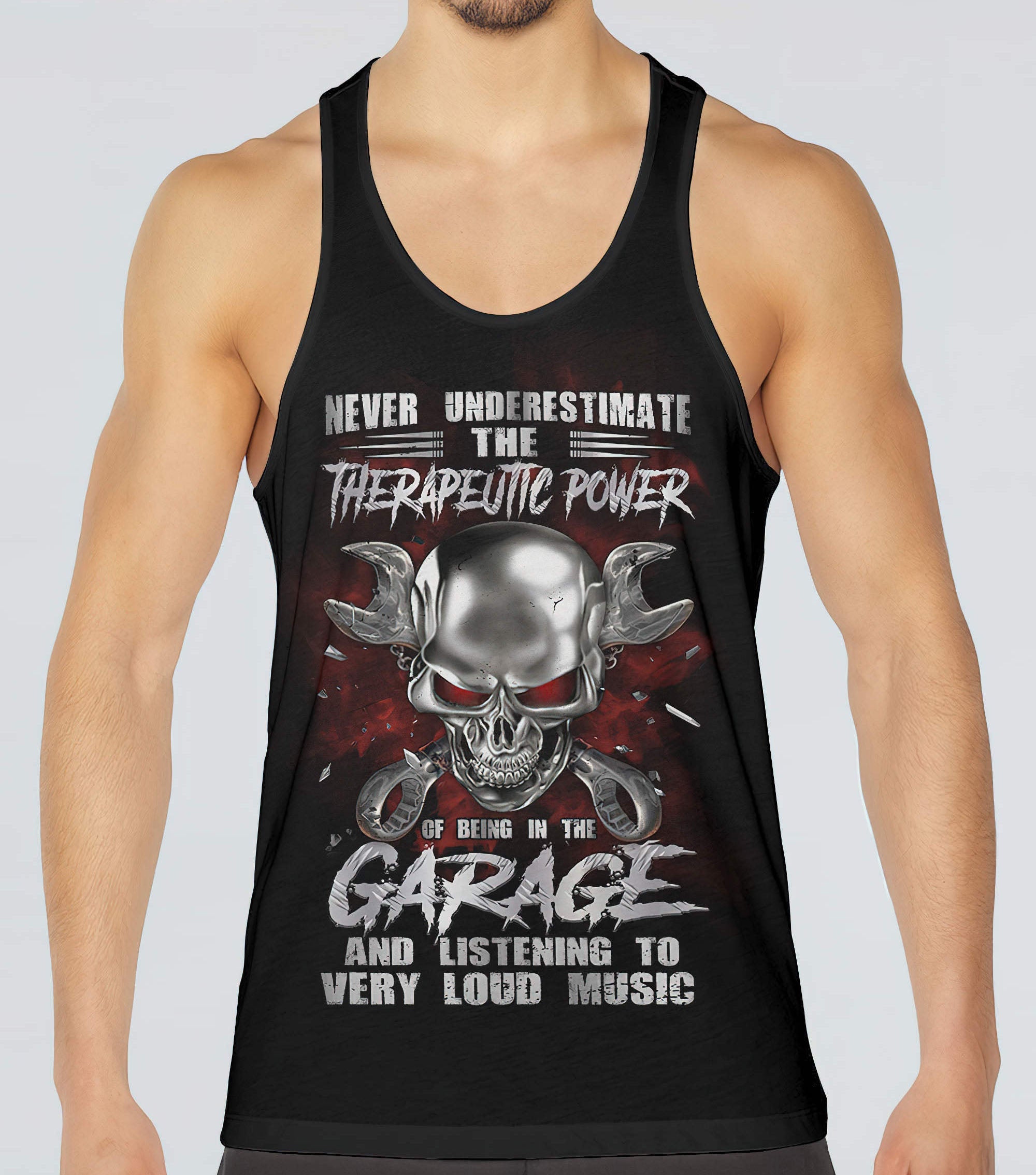 never-underestimate-mechanic-garage-skull-all-over-print-tank-top