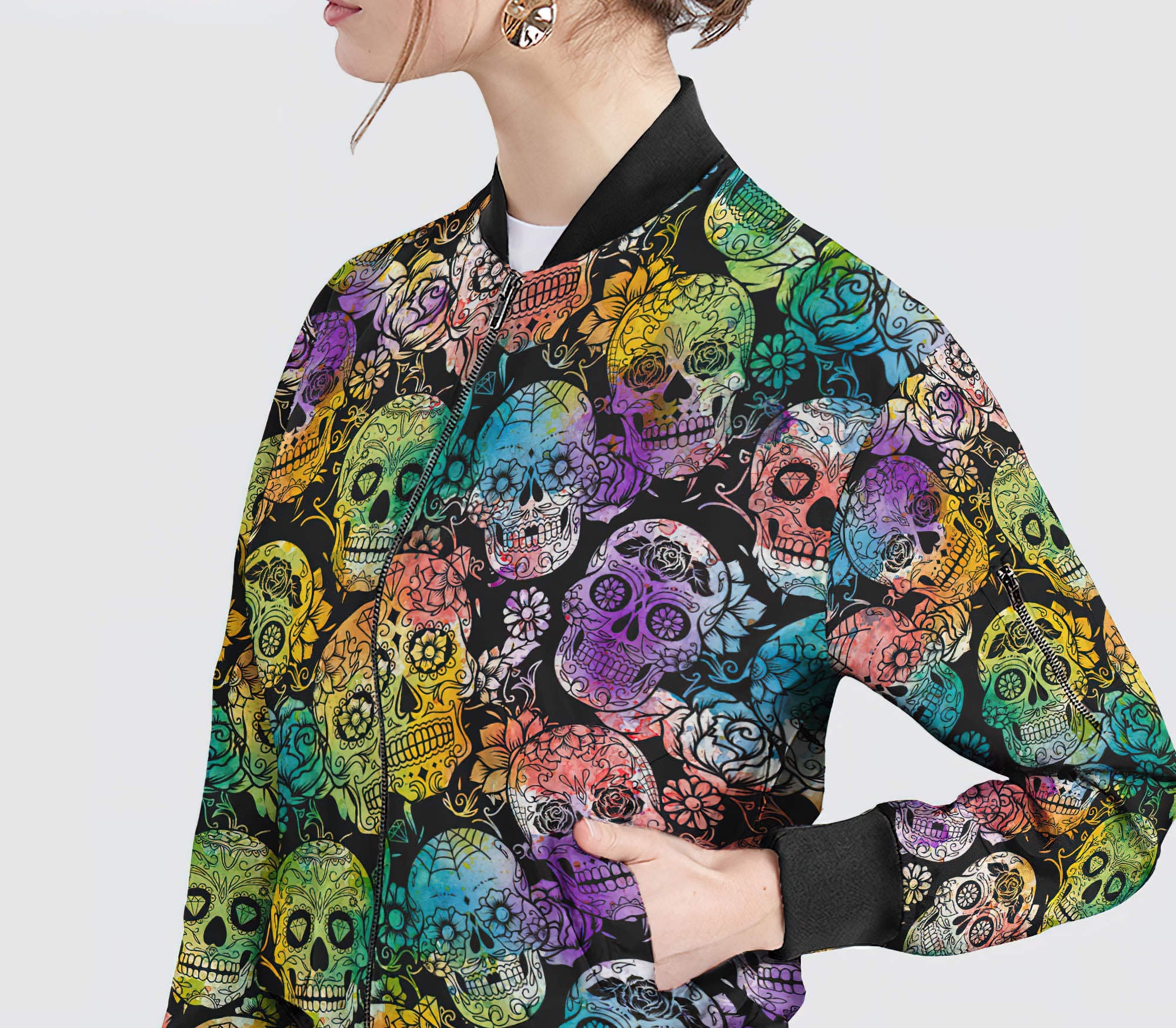 Sugar Skull Bomber Jacket