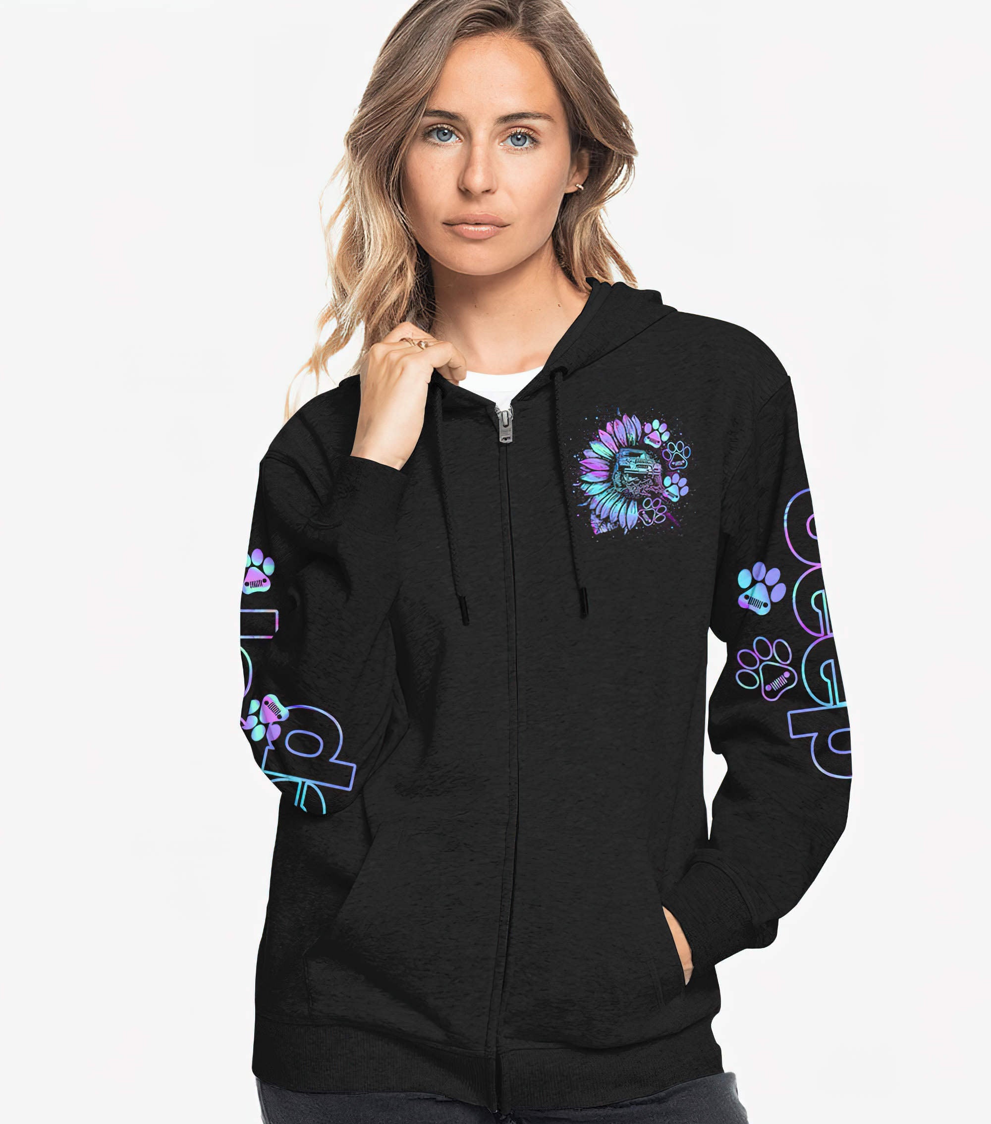 jeep-sunflower-dog-paw-holo-hoodie