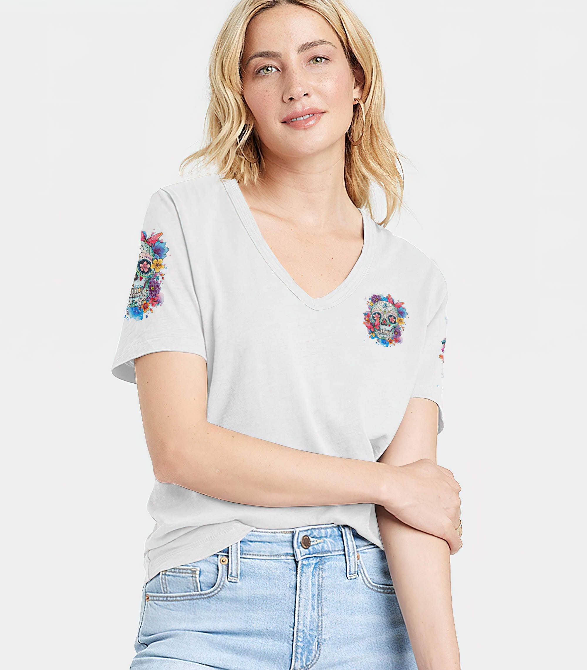 the-good-girl-in-me-flower-skull-all-over-print-women-v-neck-t-shirt