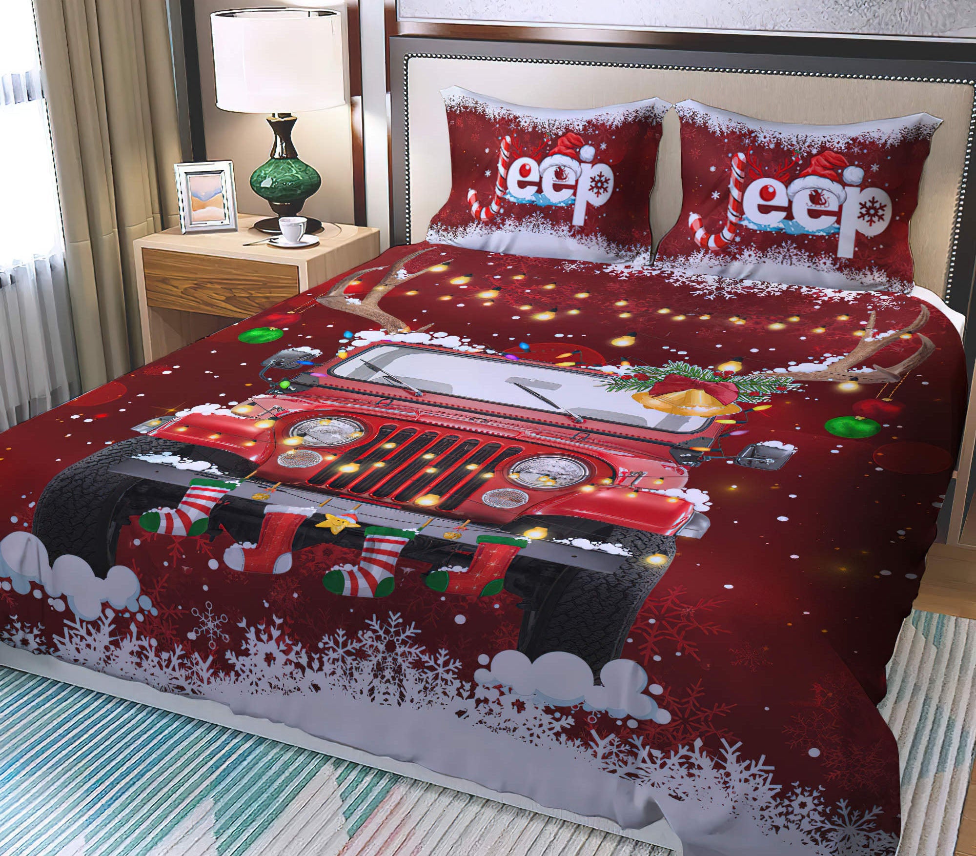 jeep-christmas-new-bedding-set