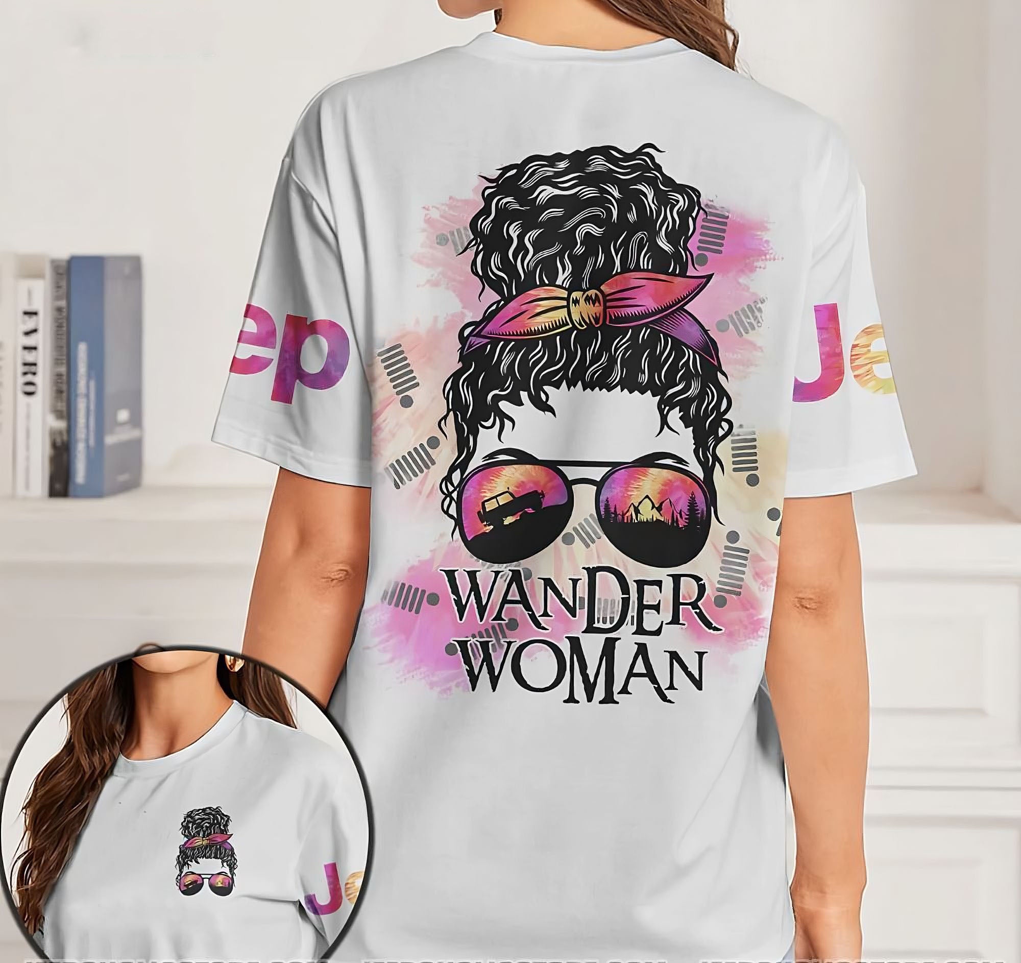 wander-woman-jeep-messy-bun-all-over-print-t-shirt