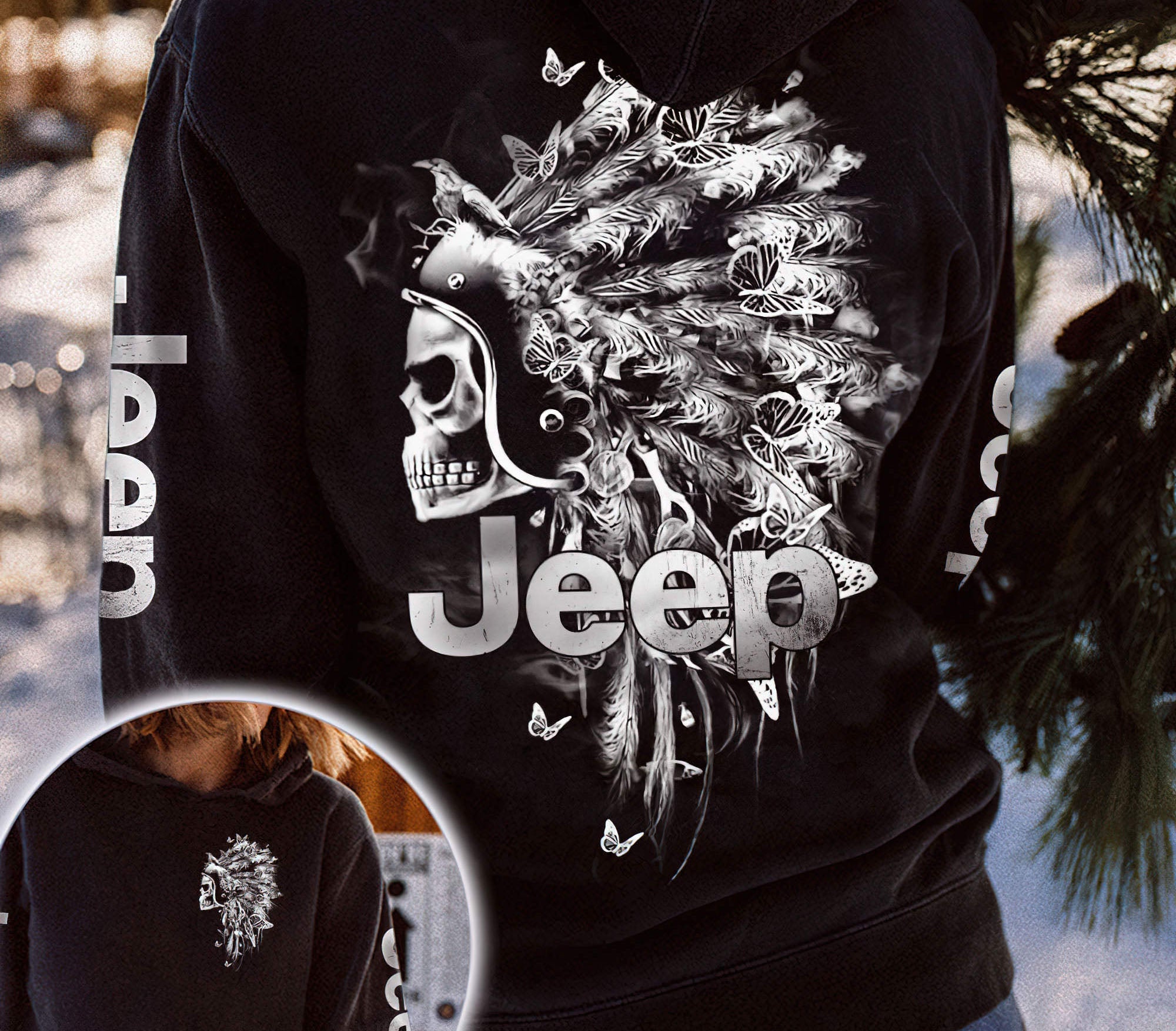 jeep-skull-native-american-hoodie