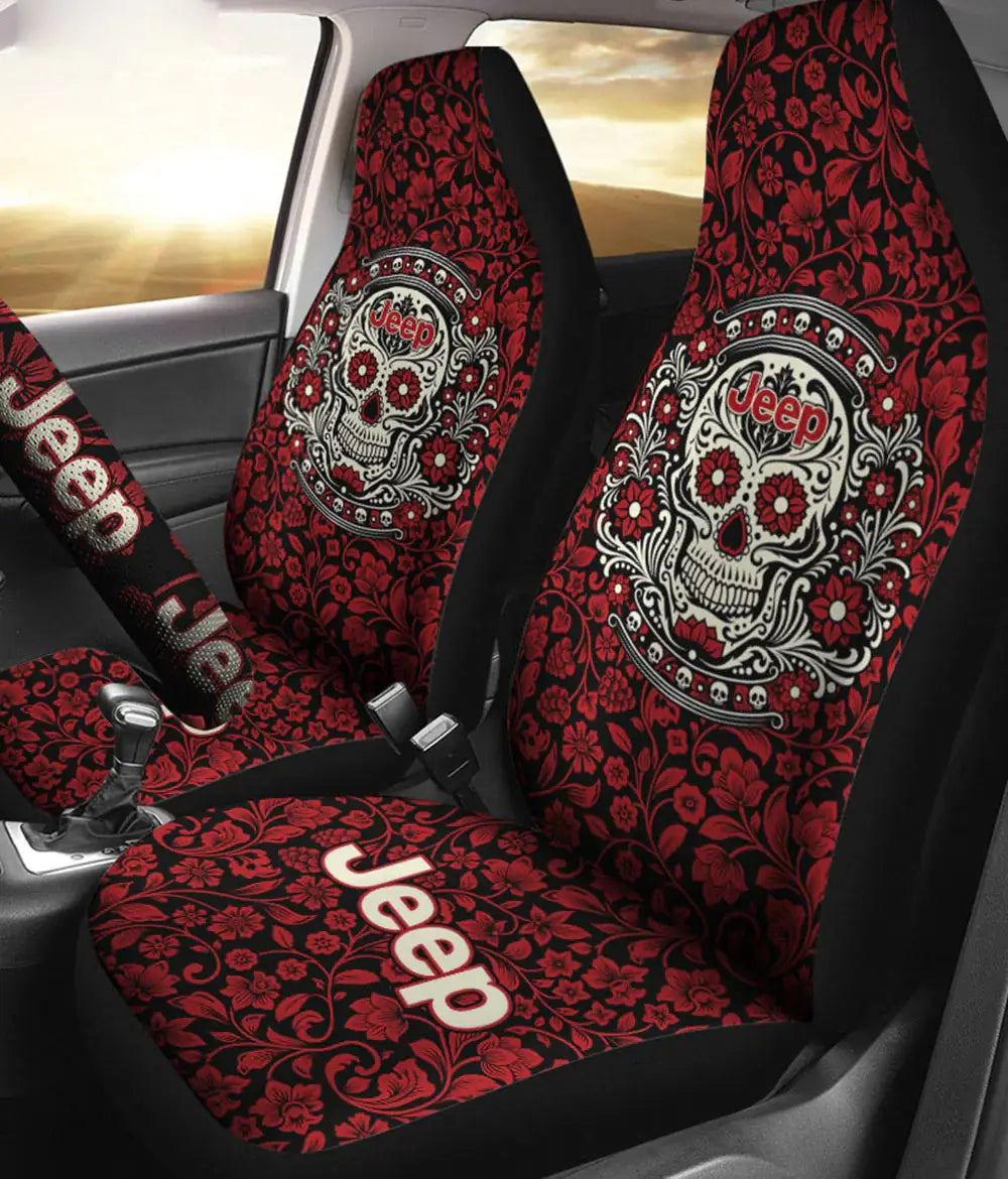 jeep-skull-flower-car-seat-cover