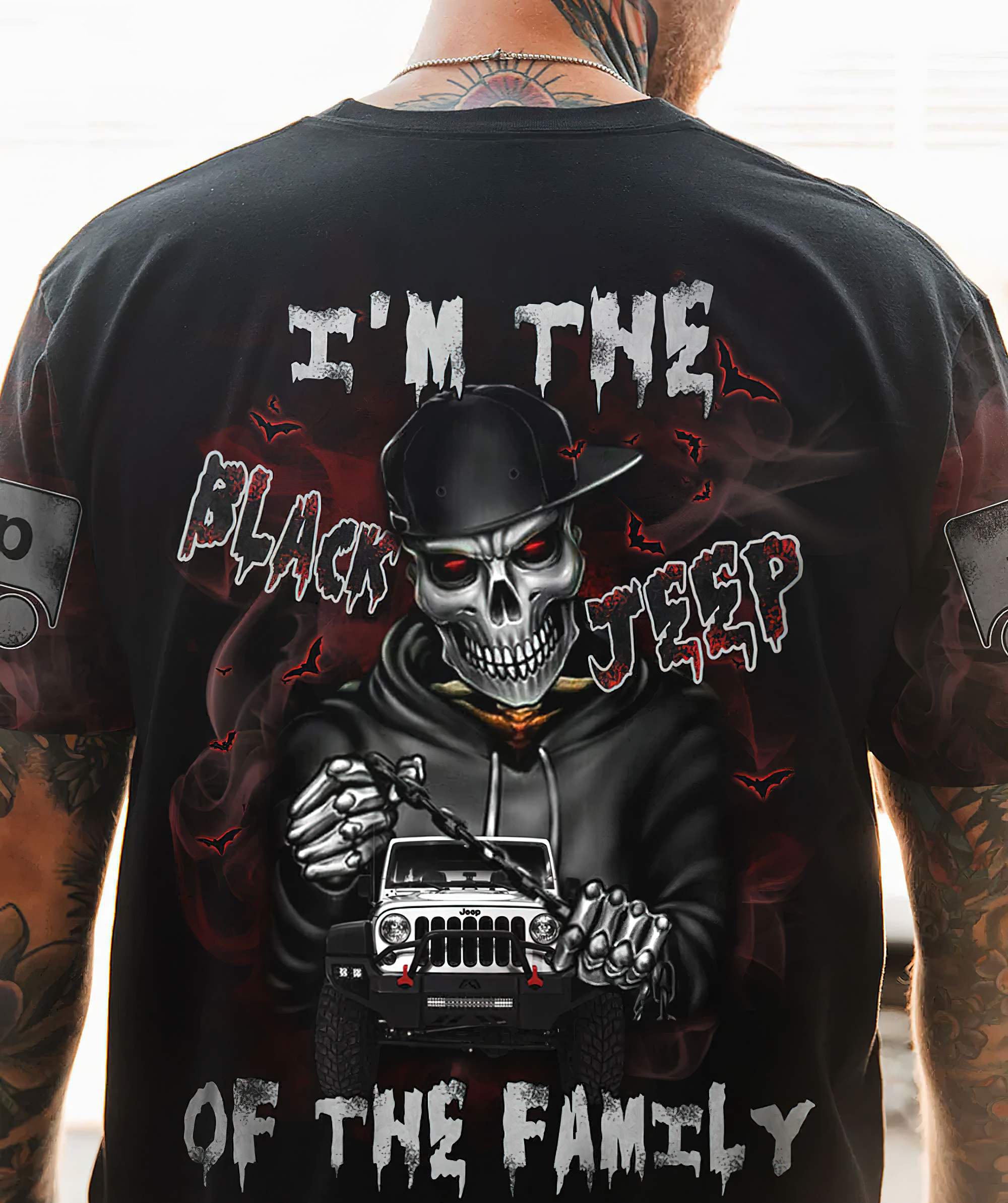 im-the-black-jeep-of-the-family-skull-t-shirt