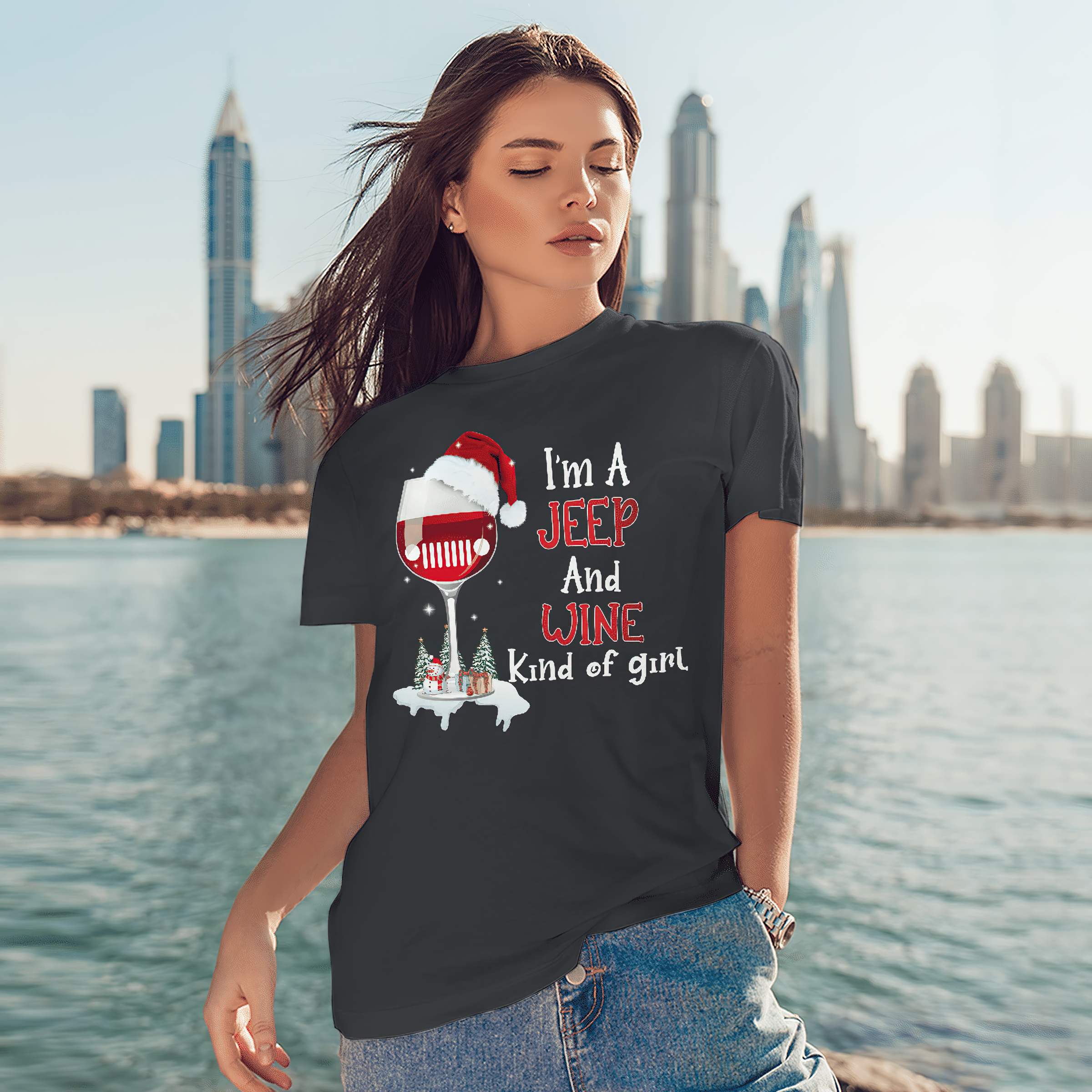 wine-jeep-christmas-t-shirt