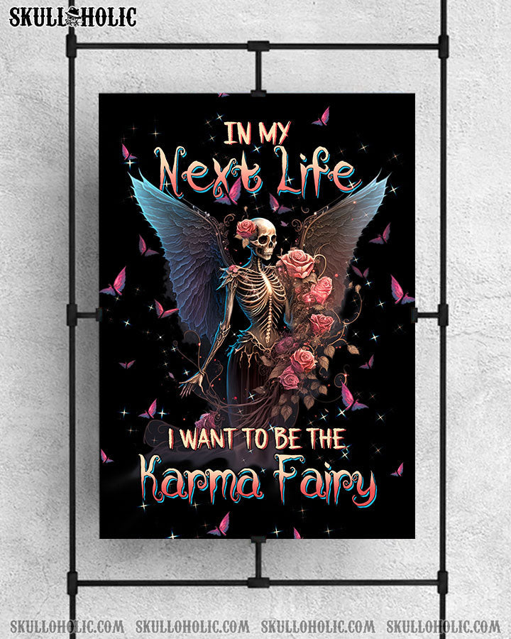 Karma Fairy Skull Skeleton Rose Poster