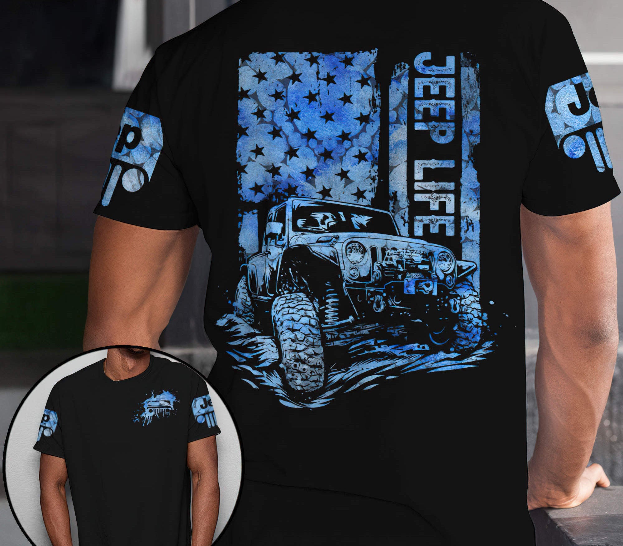 jeep-life-flag-blue-t-shirt