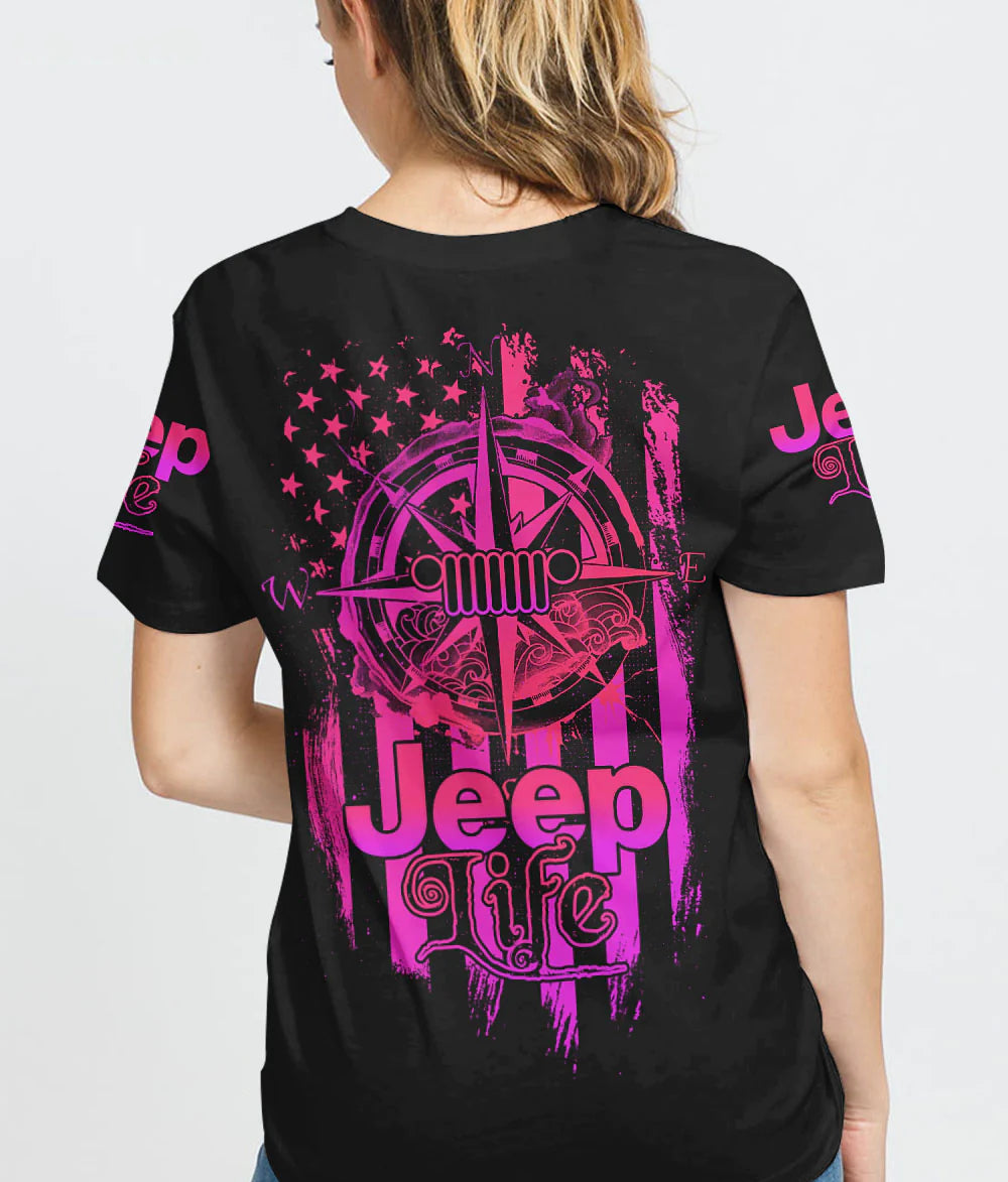 jeep-life-compass-pink-flag-t-shirt